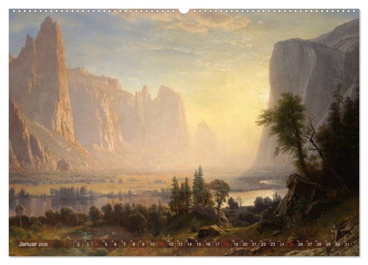 Gemalte Landschaften (Wandkalender 2026 DIN A2 quer), CALVENDO Monatskalender: Beeindruckende Kunstwerke aus einer verganenen Epoche (CALVENDO Kunst)