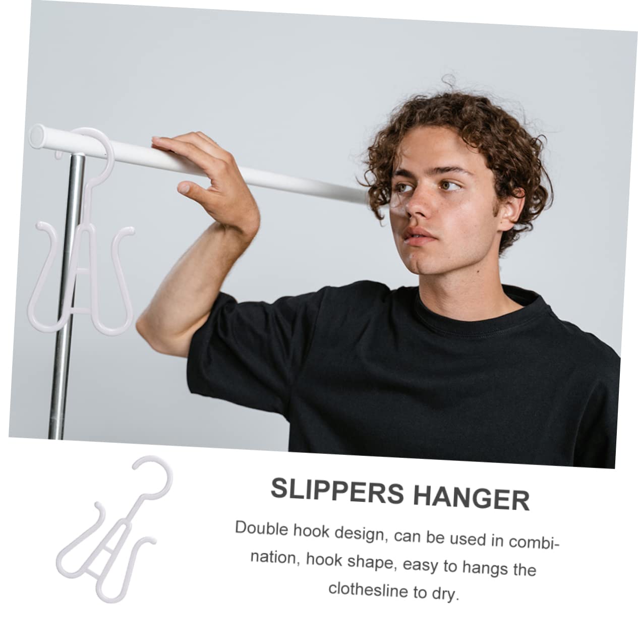 DECHOUS 10pcs Plastic Shoe Organizers Double Hook Drying Racks for Shoes Hanger Rack Hook Shape for Slippers