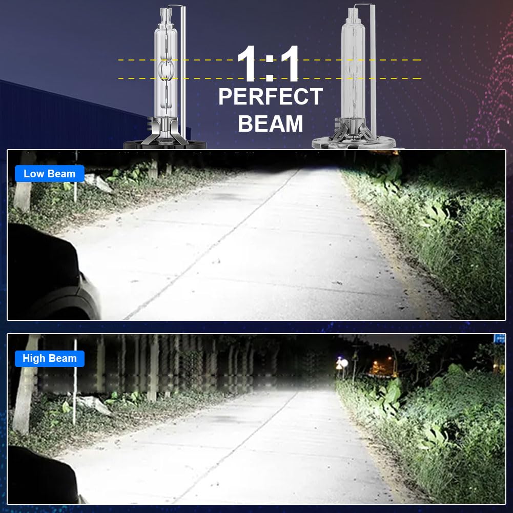Erato D1S żarówki ksenonowe HID, 6000 K, 35 W, białe światło, ksenonowe, światło drogowe, 12 V, lampa zapasowa, wodoszczelna, zestaw wymienny HID, 2 sztuki