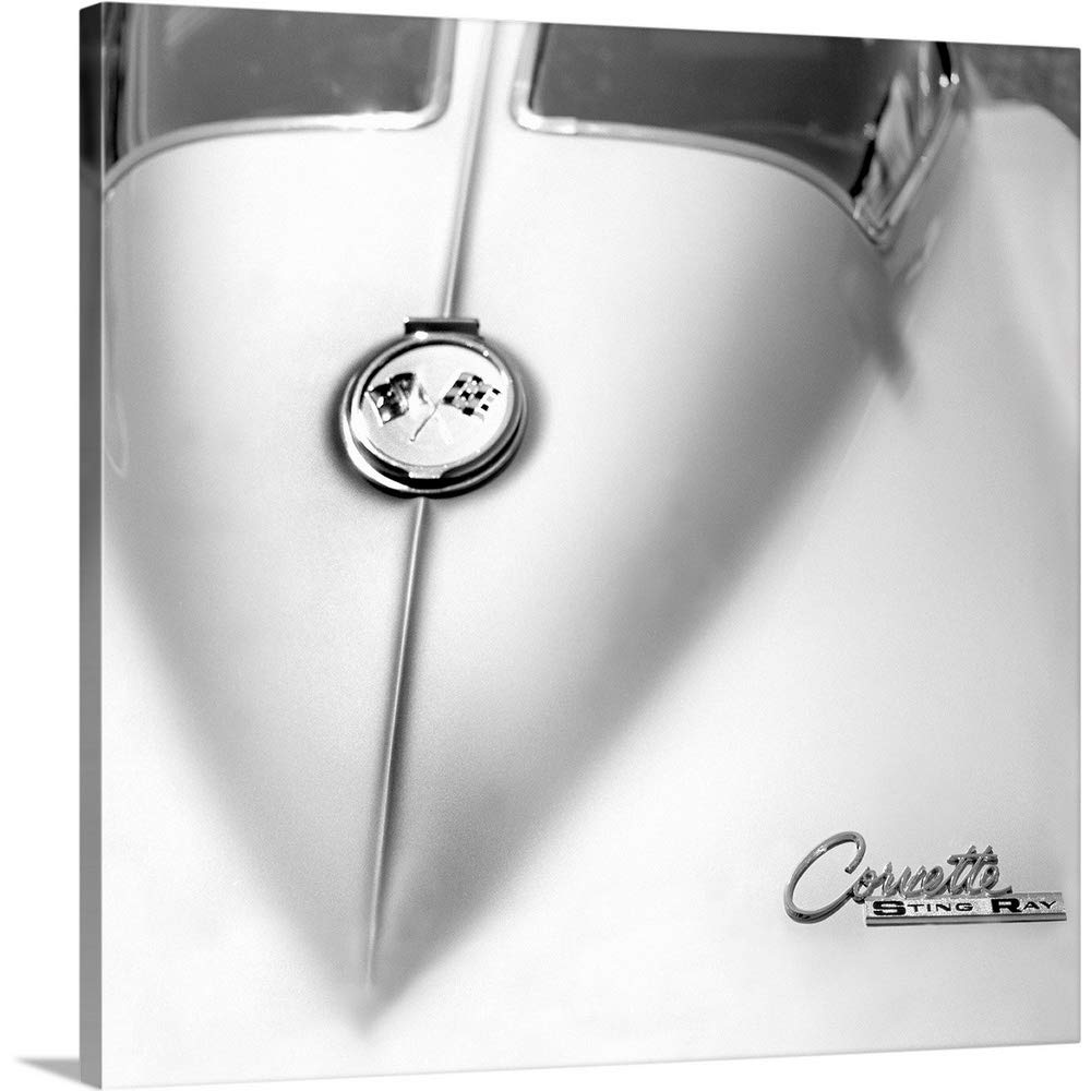 CANVAS ON DEMAND '63 Split Window Canvas Wall Art Print by Daniel Stein, Classic, Vintage, Retro, Home Decor, Black and White Artwork, 10"x10"