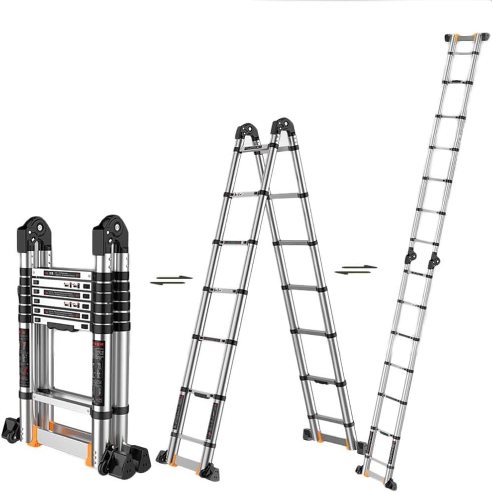 Ladders 5.8M/19Ft Extra Tall Aluminum Telescoping Extension Ladder AFrame