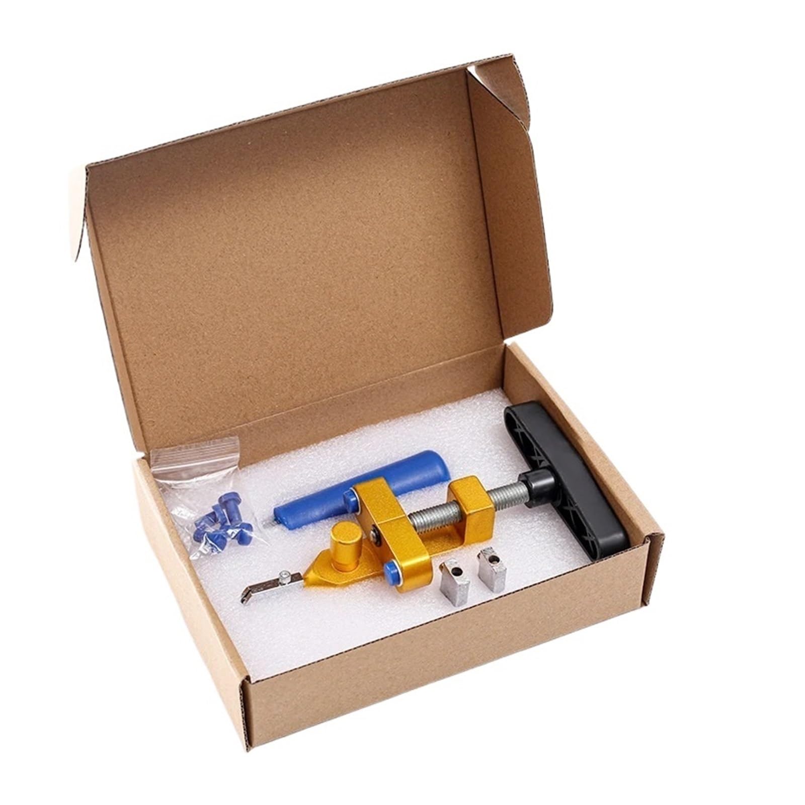 Cortador de vidrio, Cortadora De Azulejos Cerámica Y Vidrio 2 En 1 Con Rueda Cuchilla, Máquina Rodillos Diamante, Abridor Juego Accesorios,para cortar y romper vidrio, espejo(Yellow-Set)