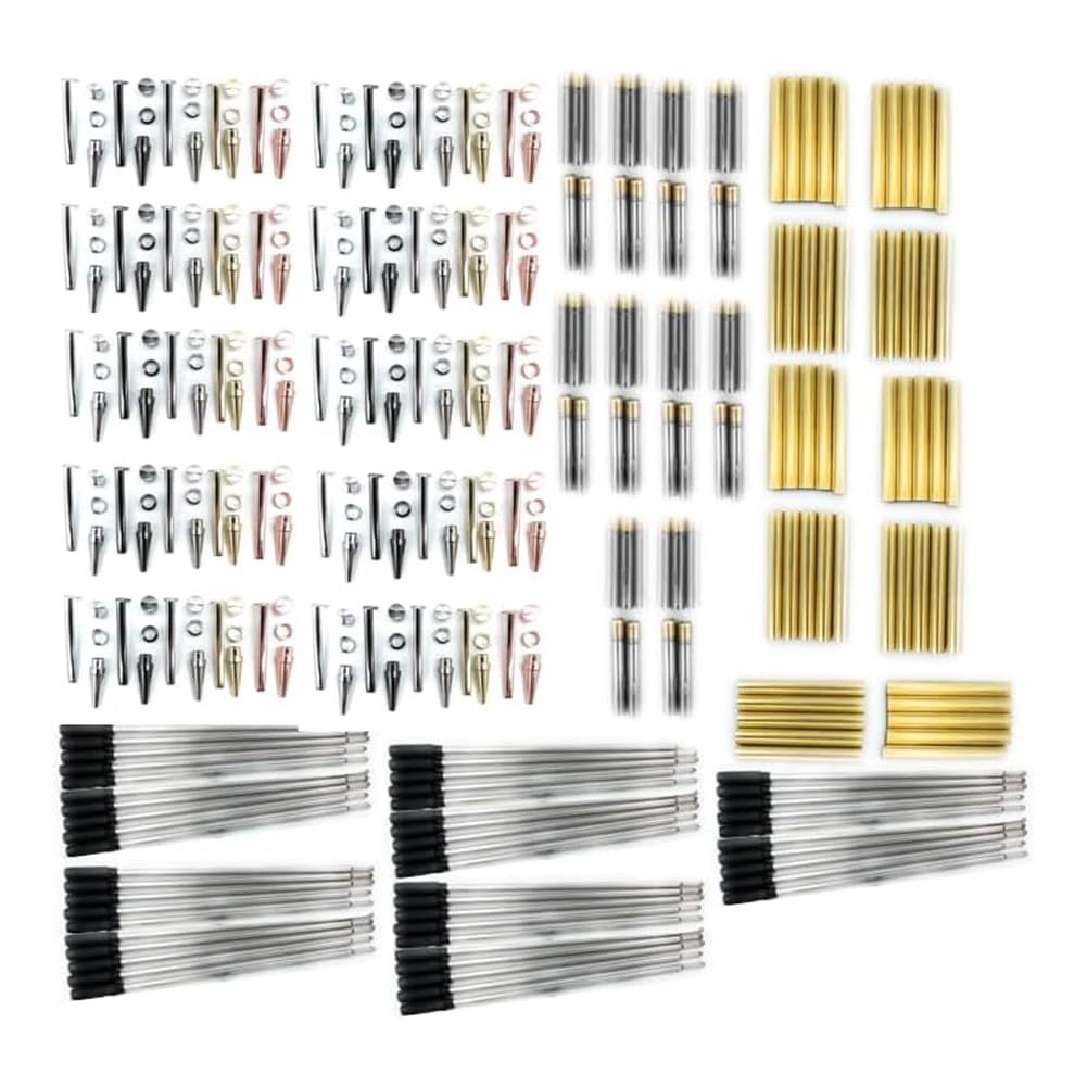 rirue WoodenTwist Pen Collection, 50 Pcs Set, Assorted Finishes, 7mm Twist Pens for Writing and Sketching