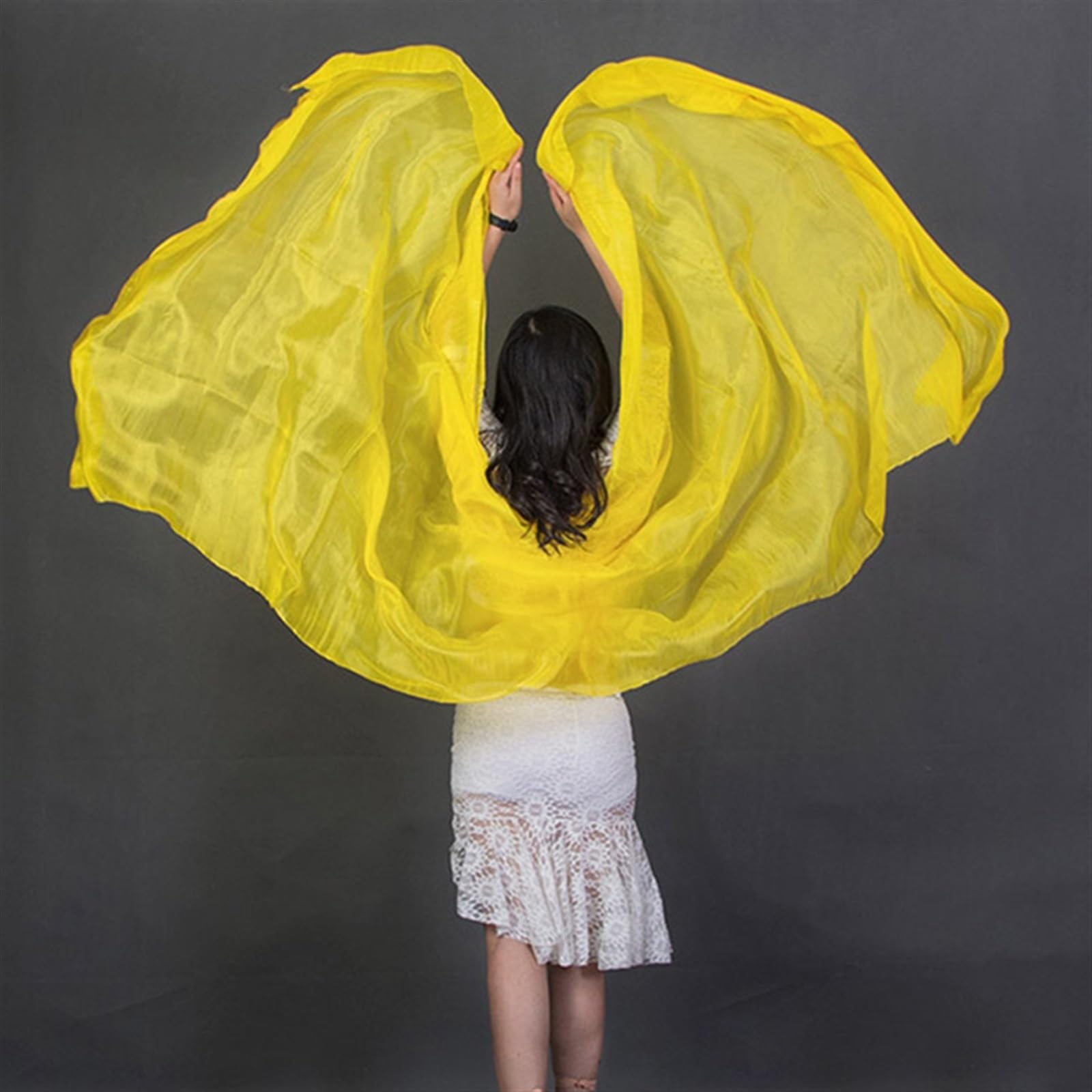 Velo de seda para danza del vientre 100% seda Performance Dance Color sólido Textura ligera velo chales mujeres bufanda disfraces accesorios velos danza del vientre 250 cm x 110 cm. Velos de seda para
