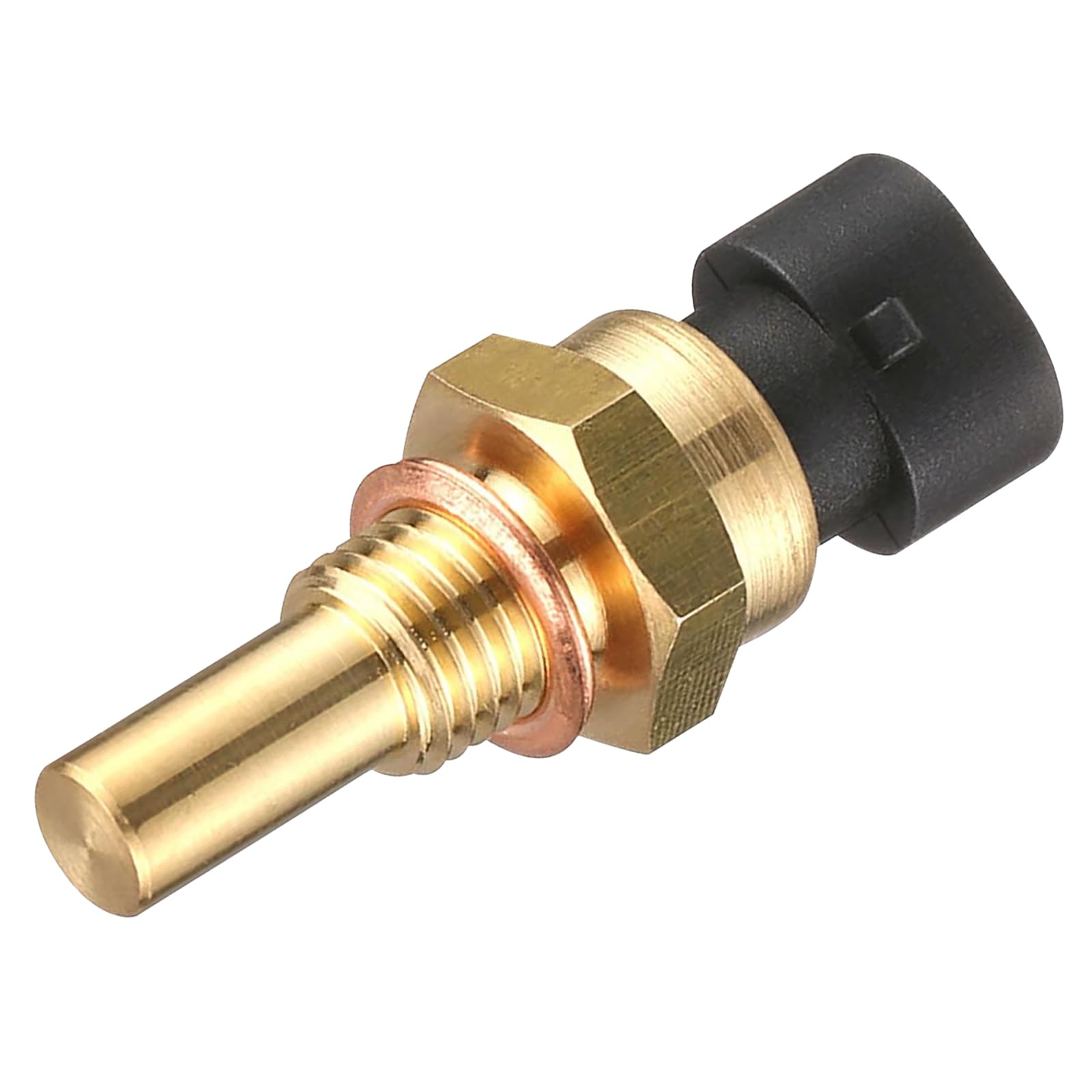 Engine Coolant Temperature Sensor, Sensitive Response High Temperature Resistance Sensor with Gasket, 2 Pin Plug and Play Parts, Compatible with 15404280 12191170 60811520 12608814 (Gold)