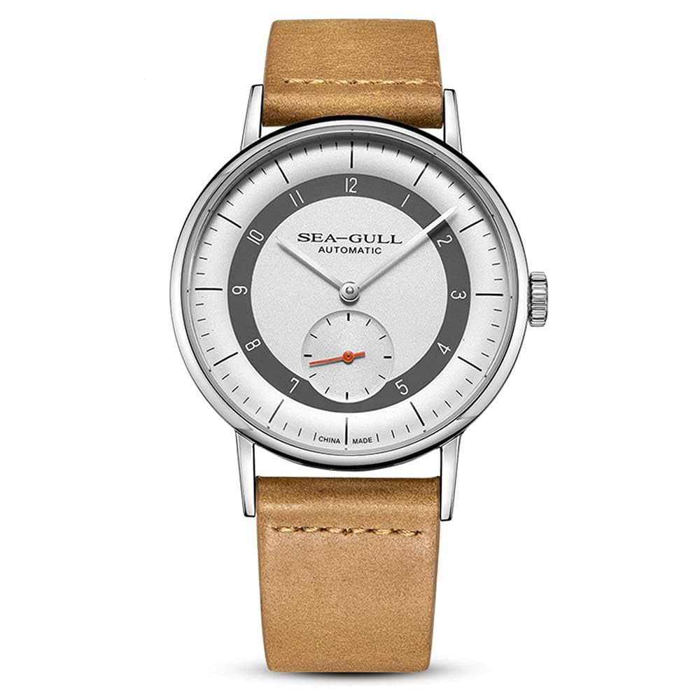 Mens Watch Bauhaus Automatic Wrist Watches with Leather Strap and Replaced Watch Band
