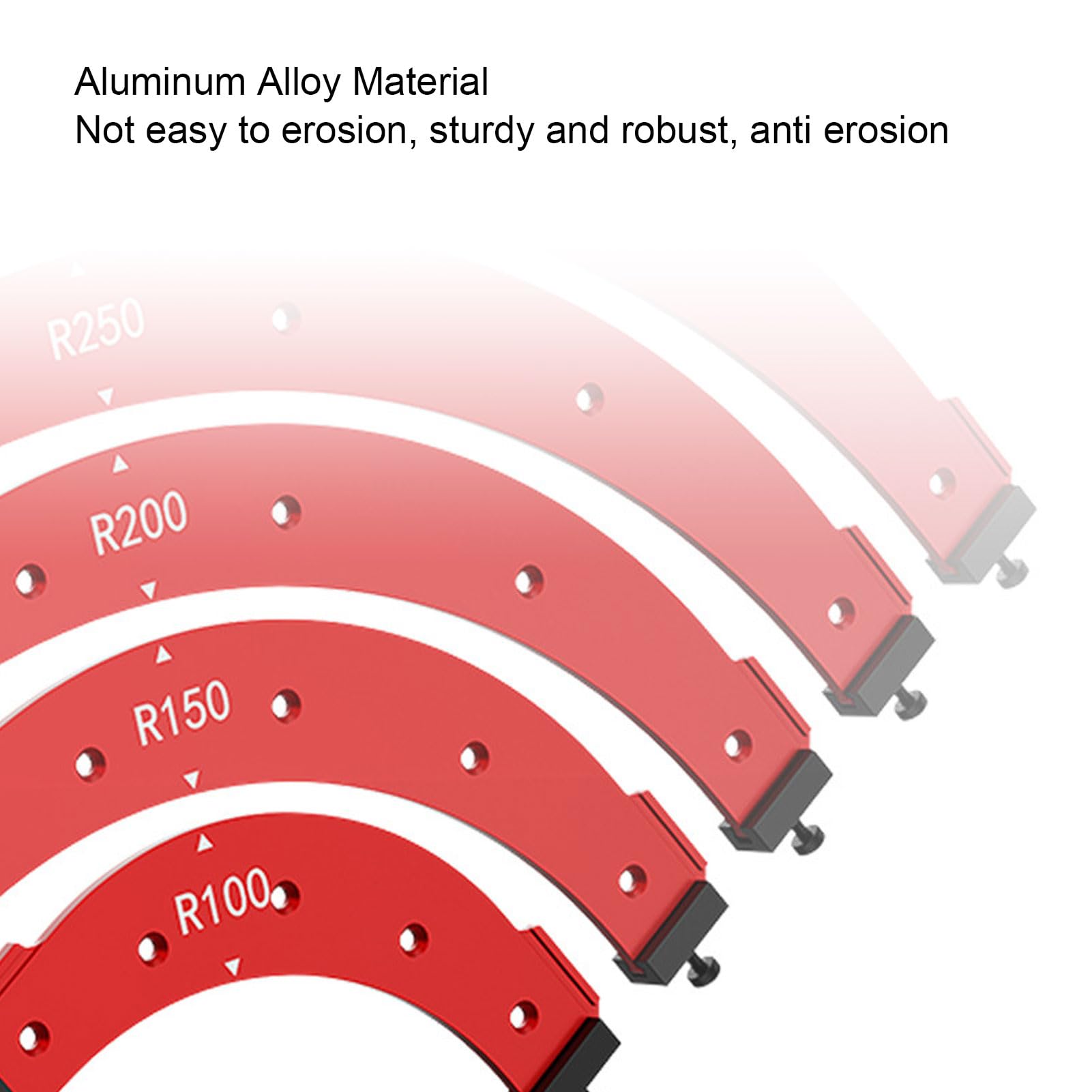 Zestaw Szablonów do Narożników ze Stopu Aluminium R100-300 z Przyrządami do Frezowania Narożników do Obróbki Drewna, Krawędzi Szafek, Przycinania Narożników Wewnętrznych i