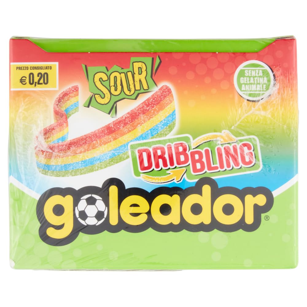 Goleador Dribbling Rainbow, Caramelle Gommose, Gusto Frutti Assortiti Frizzanti, Sour, Confenzione da 144 Pezzi Monoporzione, Incartati Singolarmente, Ottime da Condividere