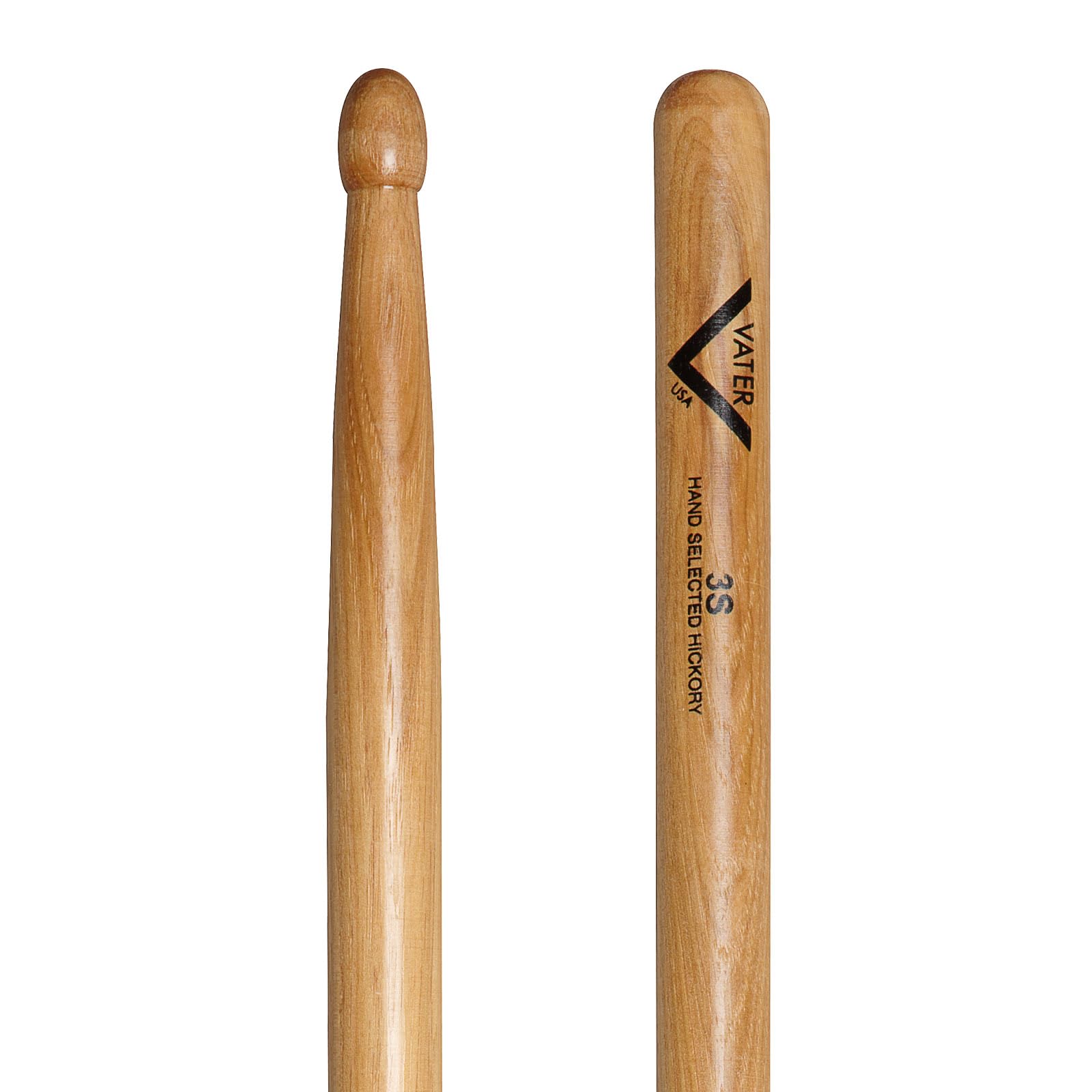 Vater - 3S (Wood Tip) American Hickory Drumsticks - VH3SW