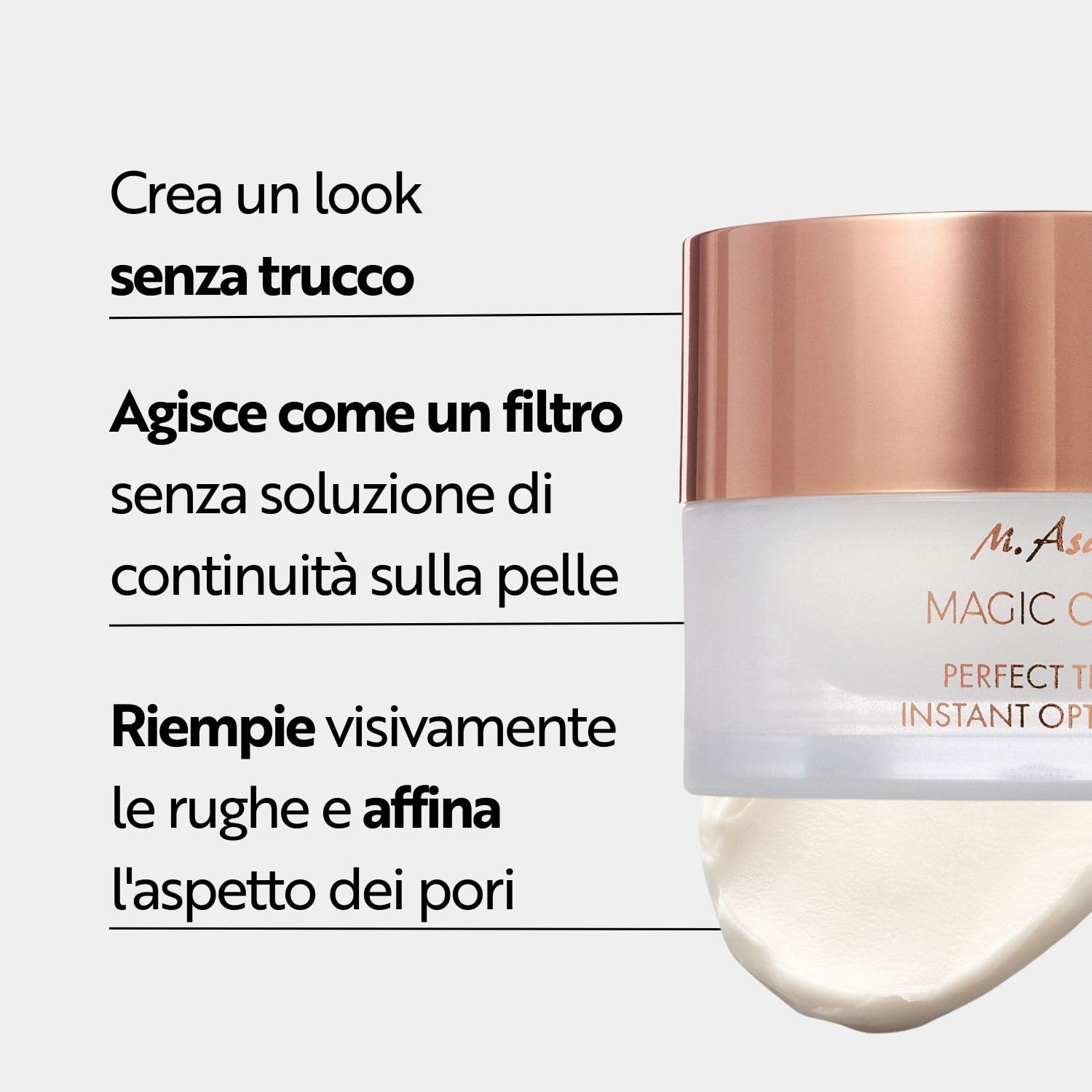 M. Asam MAGIC CARE Perfect Teint (30 ml) – Make-up trasparente, fa scomparire immediatamente le rughe, effetto soft-focus a lunga durata, affina visibilmente i pori, effetto opacizzante.