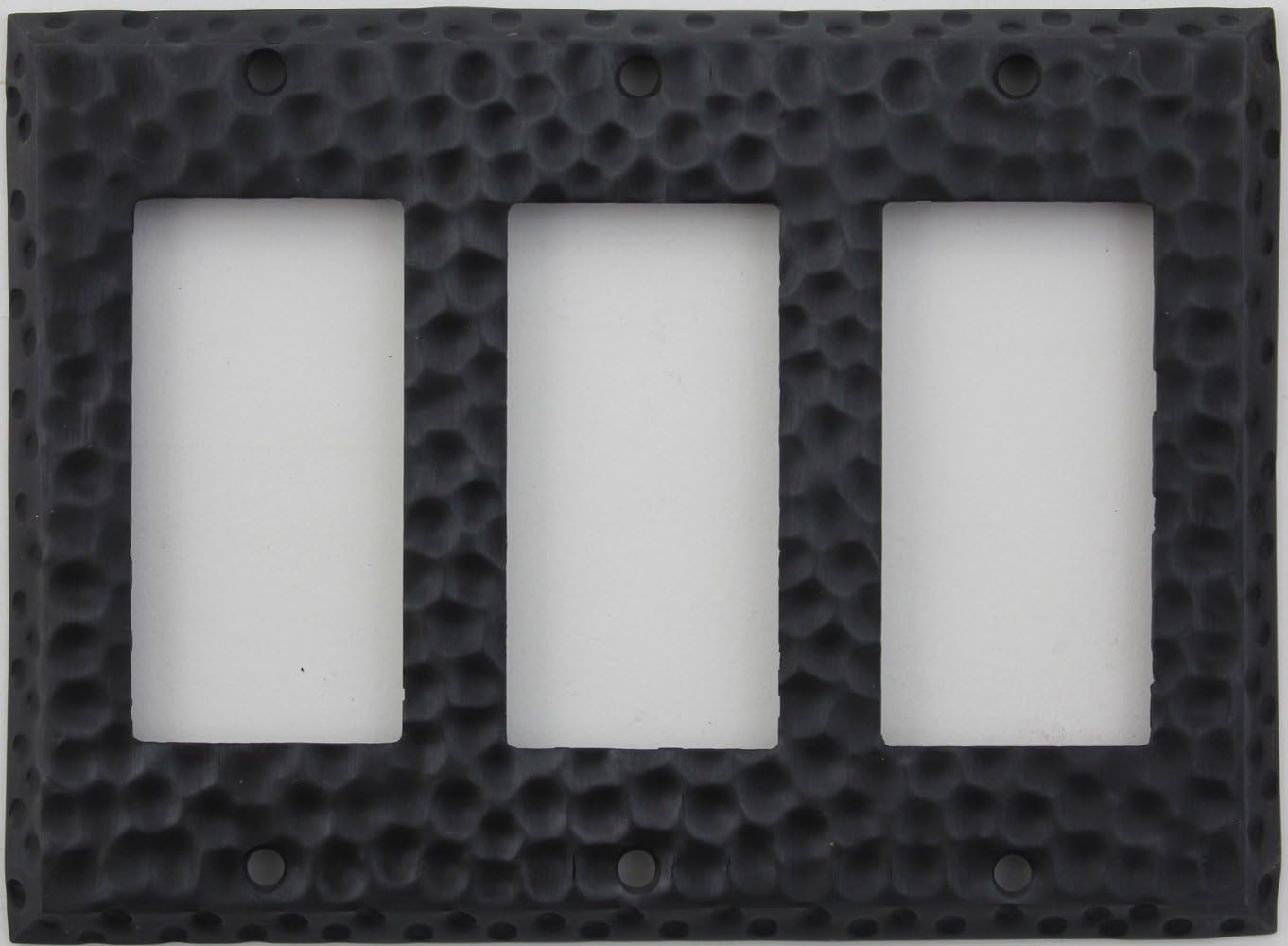 Classic Accents Hammered Matte Black Wall Plate - 3 Gang Gfi/Rocker Openings