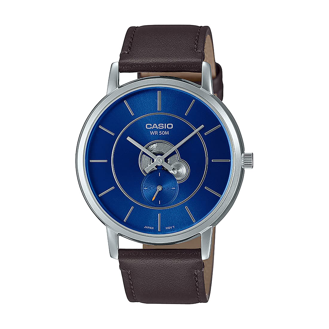 Casio Men Leather Analog Blue Dial Watch-Mtp-B130L-2Avdf, Band Color-Brown (B0C142MGRV) Amazon Price History, Amazon Price Tracker