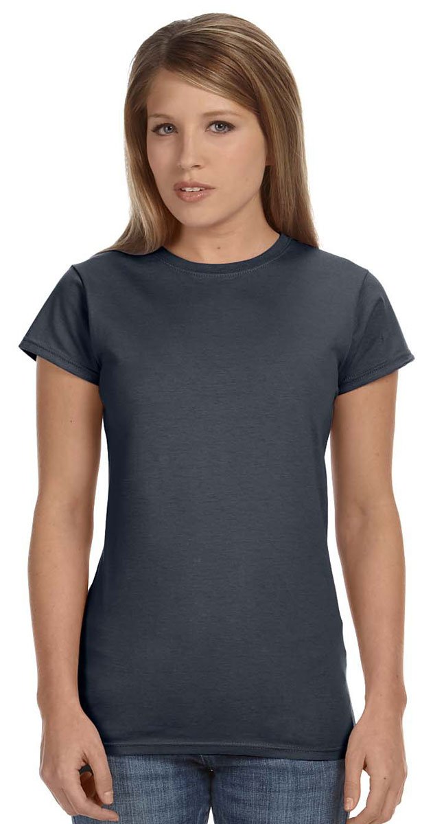 Gildan Women's Charcoal Soft Style Short Sleeve T-Shirt (L) (Charcoal)