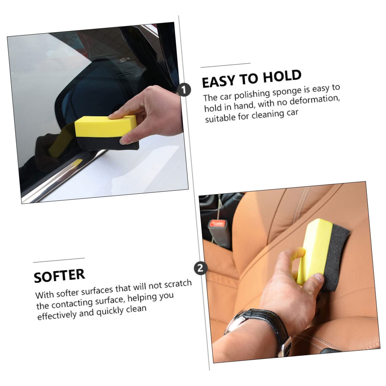 Ciieeo 5 Series Esponja De Lavado De Autos Lavar Suave Esponja De Coche Aplicador De Cera para Automóvil De Limpieza De Coche Largo De Arcilla Compuesto PE 10 Piezas X 5