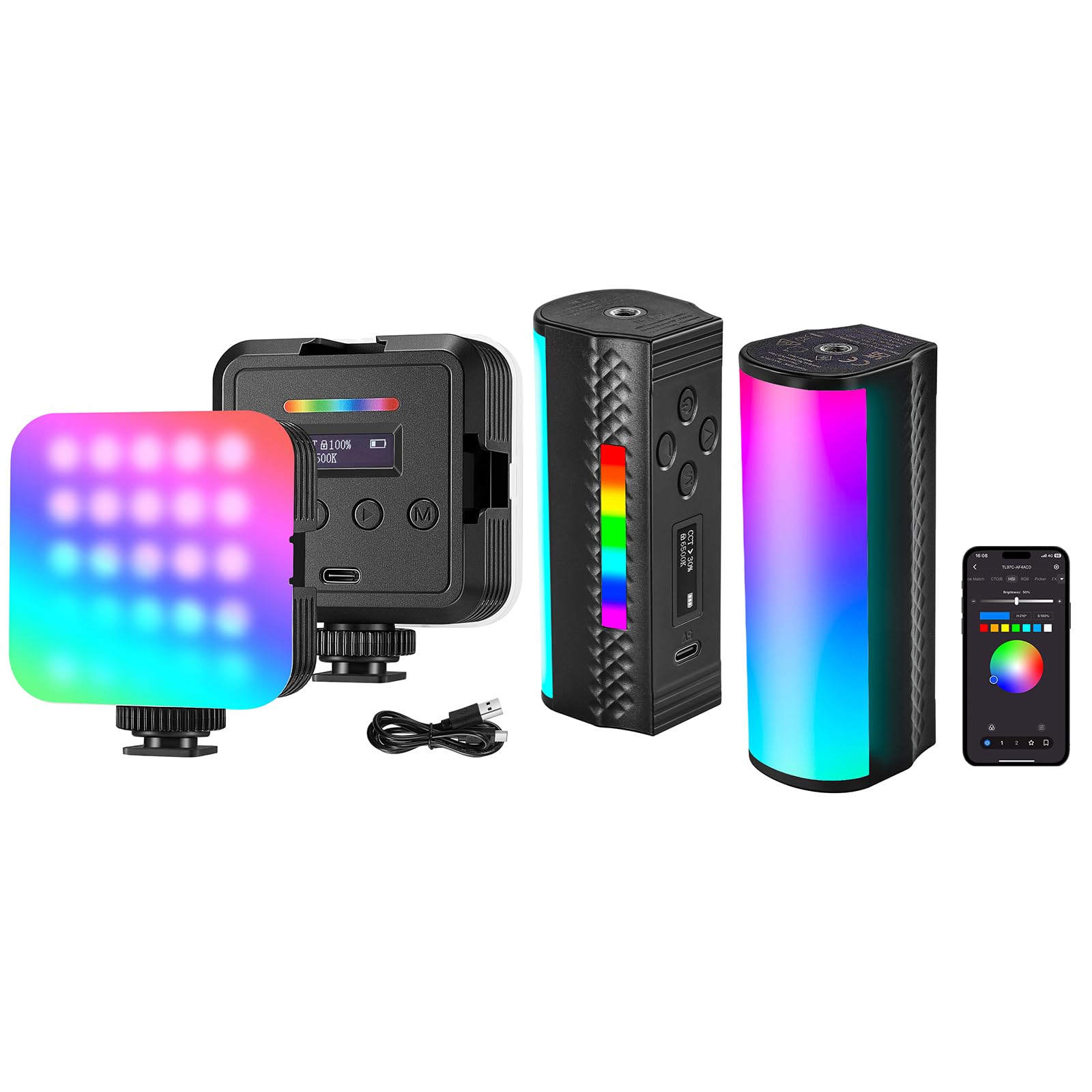 NEEWER ライトセット Amazon.com: NEEWER RGB61 Magnetic RGB Video Light, 360° Full Color