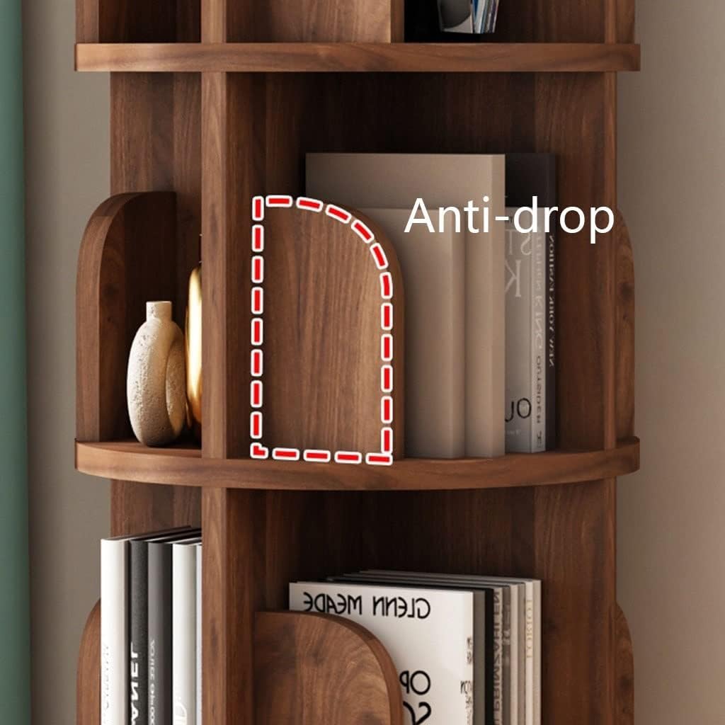 Amazon｜本棚 回転式本棚 360° 無垢材シェルフ 絵本棚 リビング