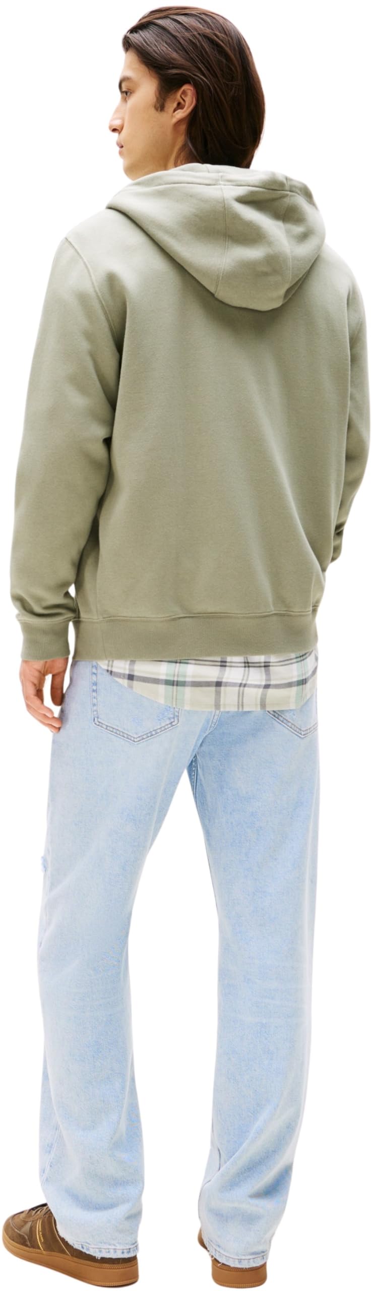 Tommy Jeans Uomo Felpa con Zip Flag Zip Thru con Cappuccio