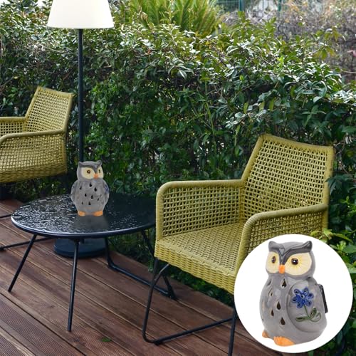 Lampe solaire de jardin en céramique fine avec éclairage led rétro