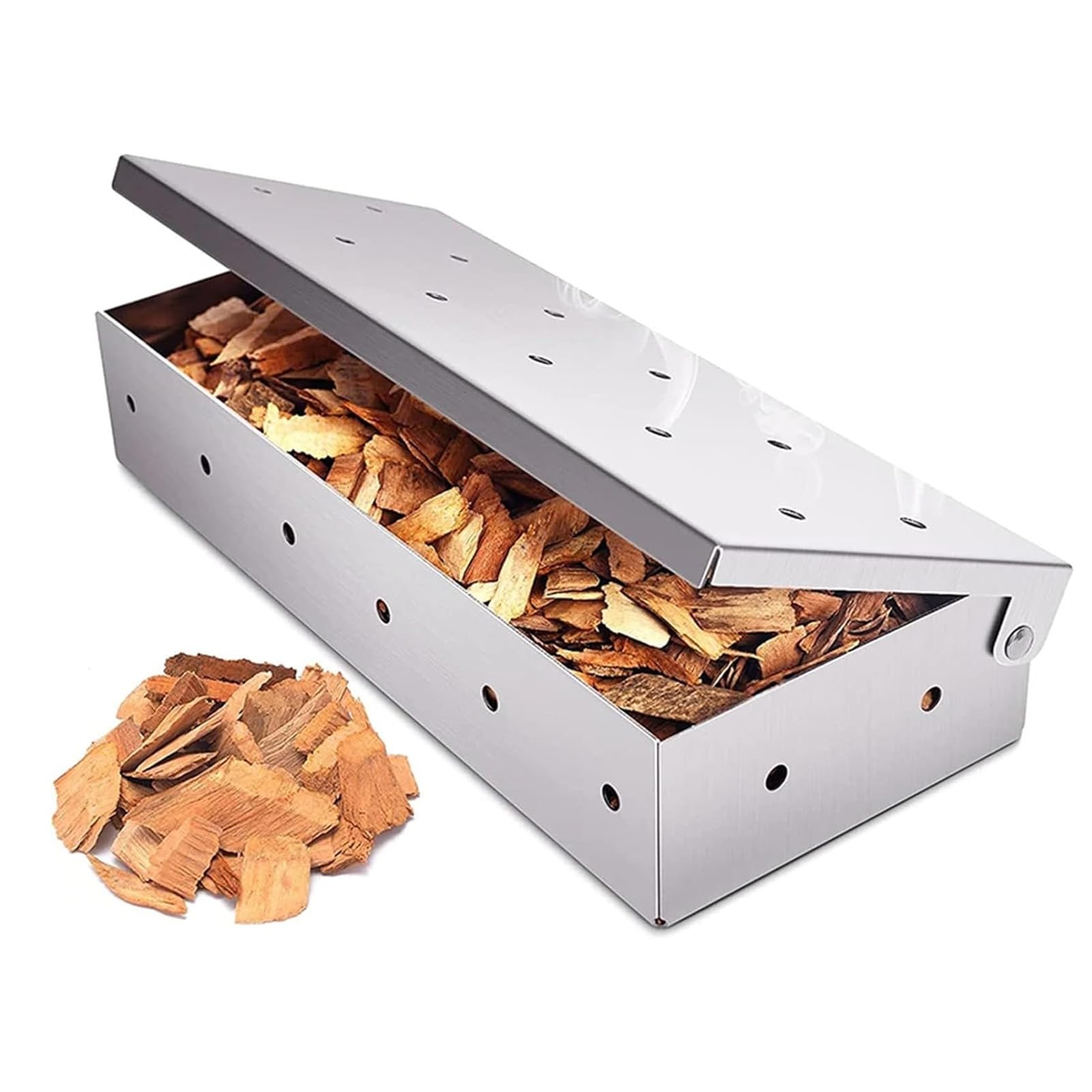 Stainless Steel BBQ Smoker Box for Gas Grill - Home, Garden and Outdoor Barbecue