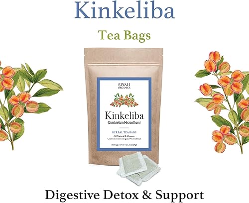 Miniatura 2 de Siyah Organics Kinkeliba - Bolsas de té de hierbas – Té de apoyo digestivo y salud digestiva – 100% natural y orgánico, té de hierbas vegano –
