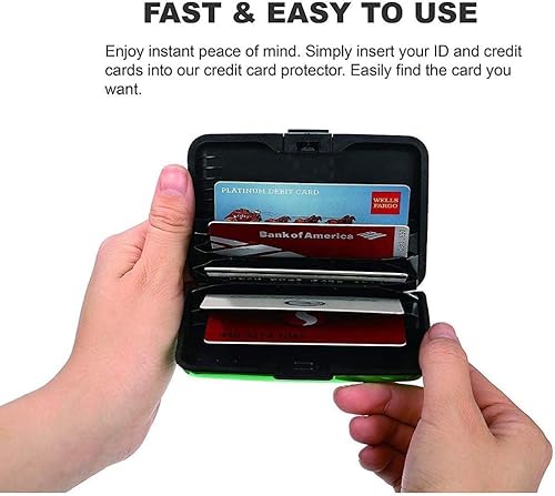 Miniatura 3 de Hifuler Tarjetero de aluminio con bloqueo RFID, práctico tarjetero para tarjetas bancarias, tarjeta de identificación, tarjeta de compras, tarjeta