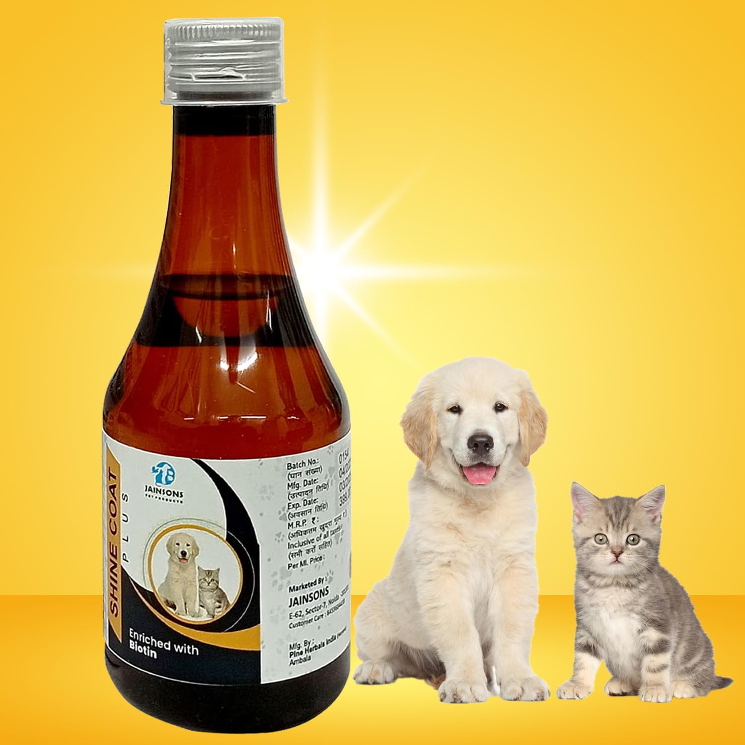Jainsons Pet Products Shine Coat Plus Organic Omega 3, Omega 6 and Omega 9 Fatty Acids Enriched with Biotin Longevity Formula Daily Multivitamin Supplement for Dog Cat Health Syrup 200 Ml (B0CQVLSHM3) Amazon Price History, Amazon Price Tracker