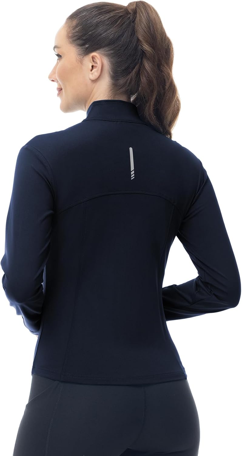 Gopune Women's Workout Athletic Jacket Lightweight Zip Up Yoga Slim Fit Tops with Pockets - Image 4