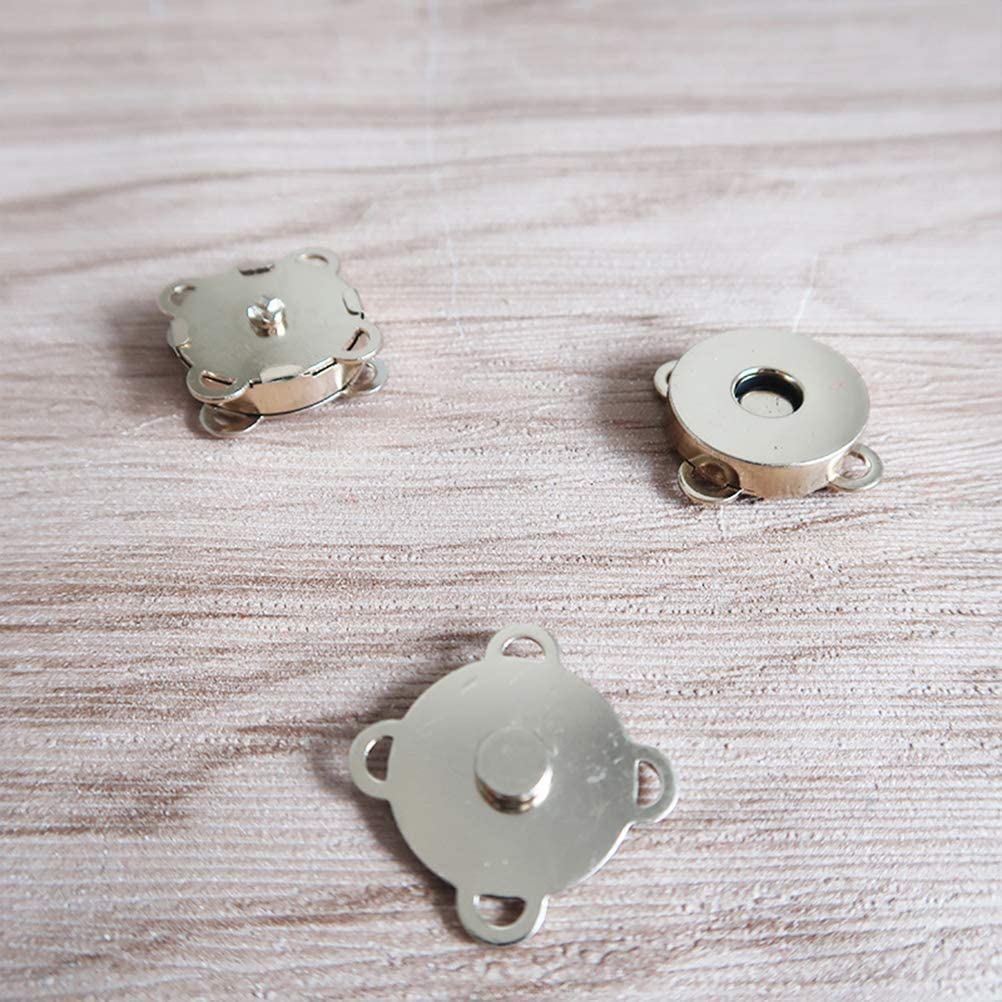 Cierres a presión, botones de presión para ropa, bricolaje, 10 botones magnéticos, broches de metal, cierres de flor de ciruelo para bolsos, ropa, etc. [dorado]