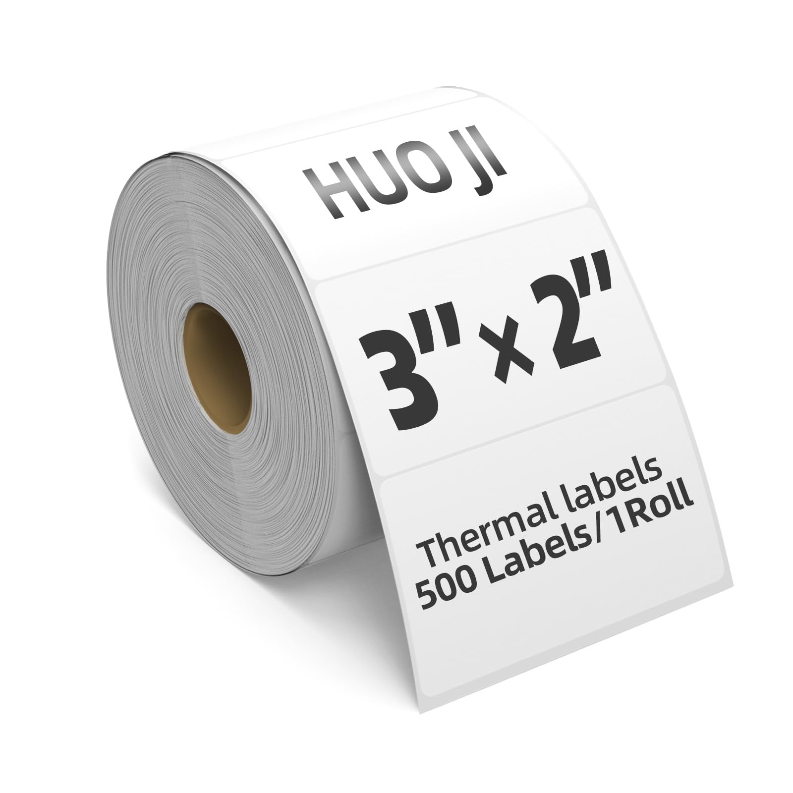 HUOJI Etiquetas de envío térmico directo de 3 x 2 pulgadas para códigos de barras y direcciones, color blanco, 500 etiquetas/rollo, compatibles con impresoras térmicas estándar (blanco, 3 x 2)