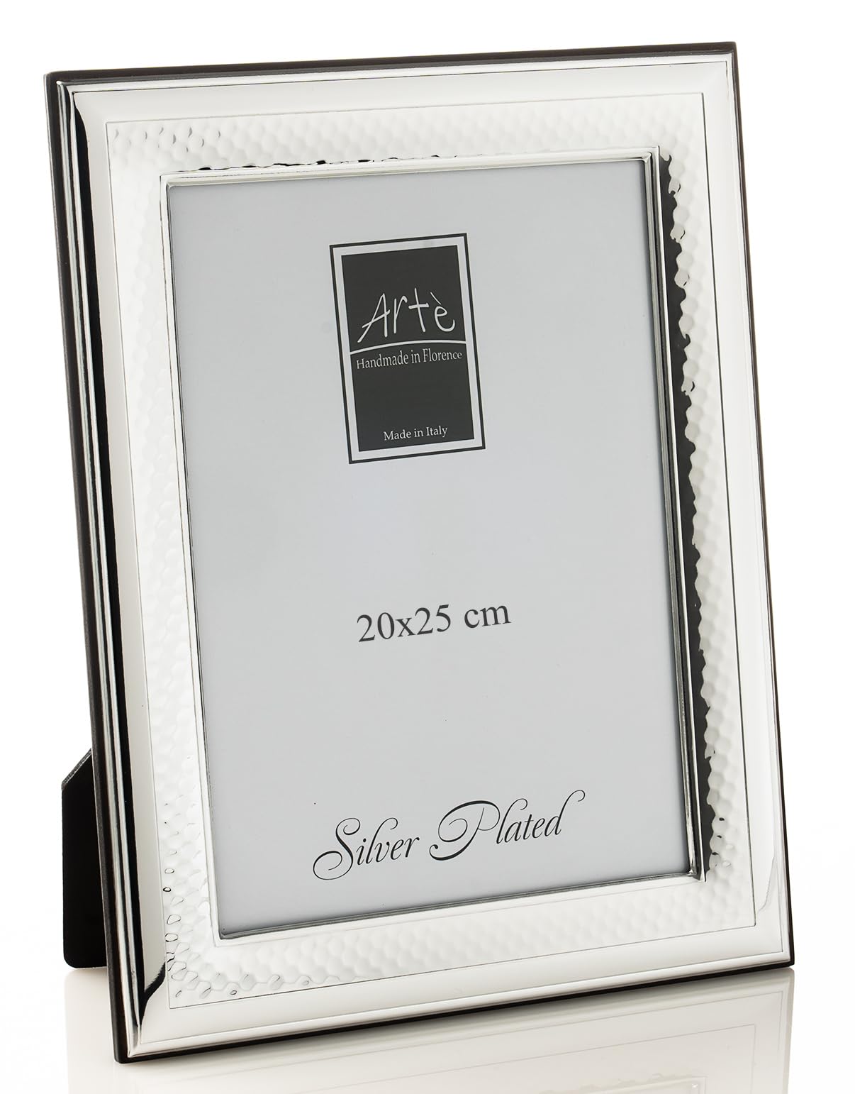 ARTÉ 20x25 Cornice per foto, Made in Italy, elegante placcata in argento, Silver Plated antiossidante, Bellissima cornice in Silver Plated con retro in legno mogano 115Z/20x25