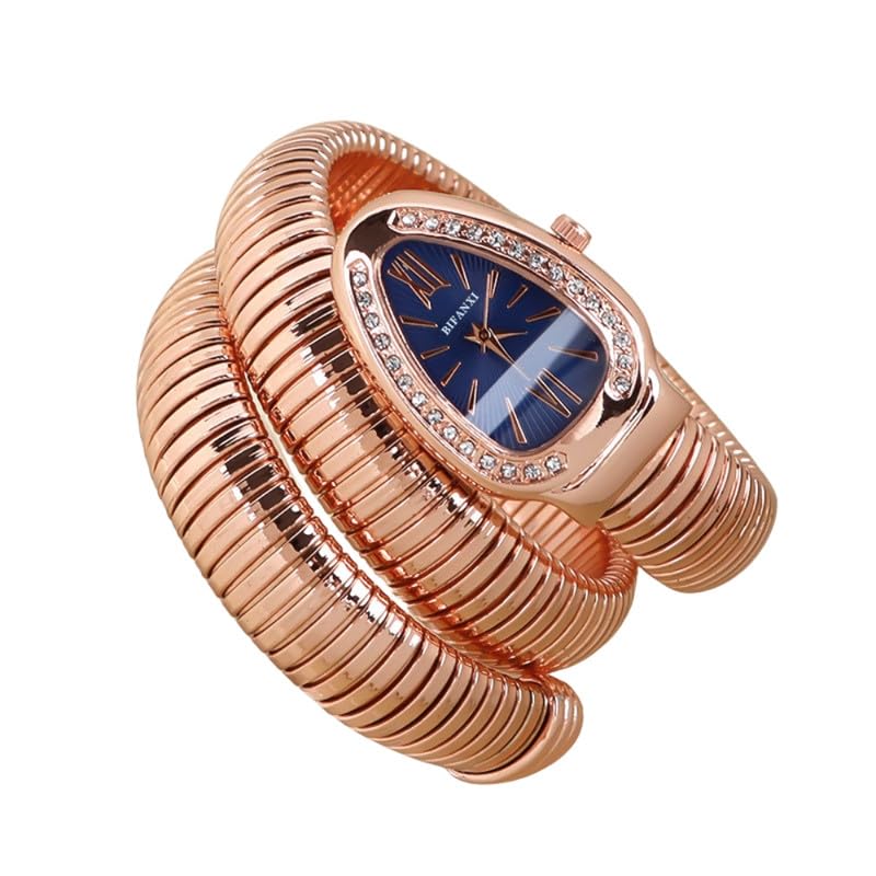 LUOLINGONGJUE® Ladies Snake Bracelet Fashion Watch - Creative Quartz Design, Personality Oval Dial, 50m Waterproof