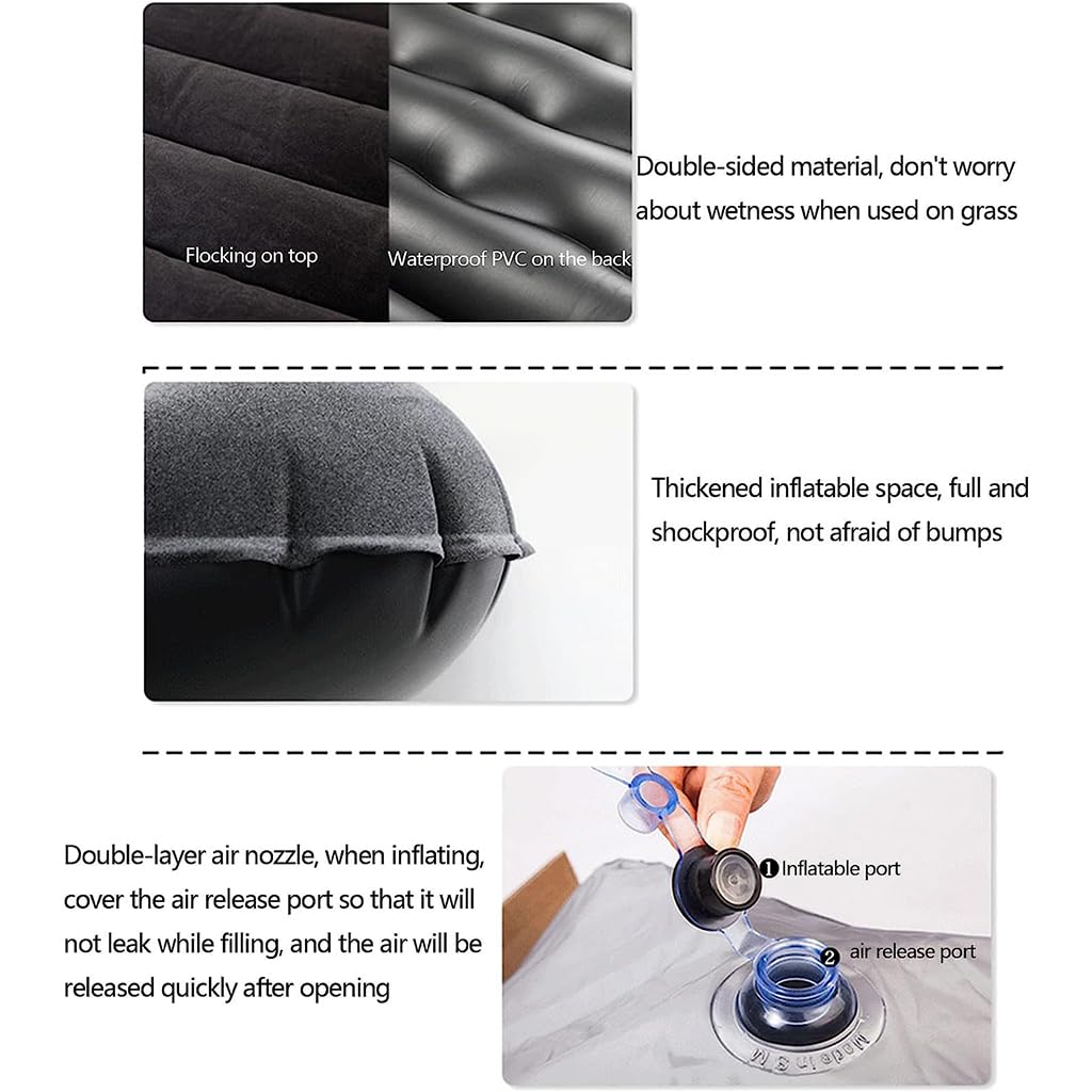ORDALI Matelas Gonflable de Voiture pour Audi A6 C7 Avant A6 C7 Allroad A6 C8,Lit d'air Pneumatique Plus épais Portable Pliant Voyages Matelas avec Pompe Lit Gonflable,Black
