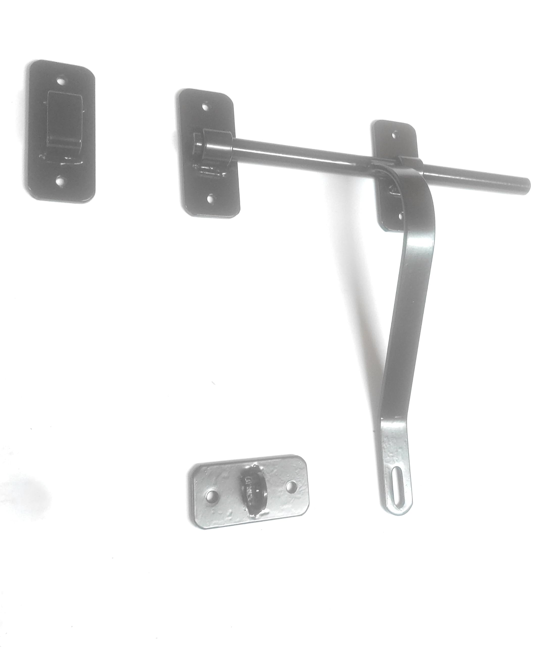 Morales Forja Cerrojo Grande y Fuerte Recto, Modelo Básico Rústico para Puertas Madera Hierro Granero, Negro
