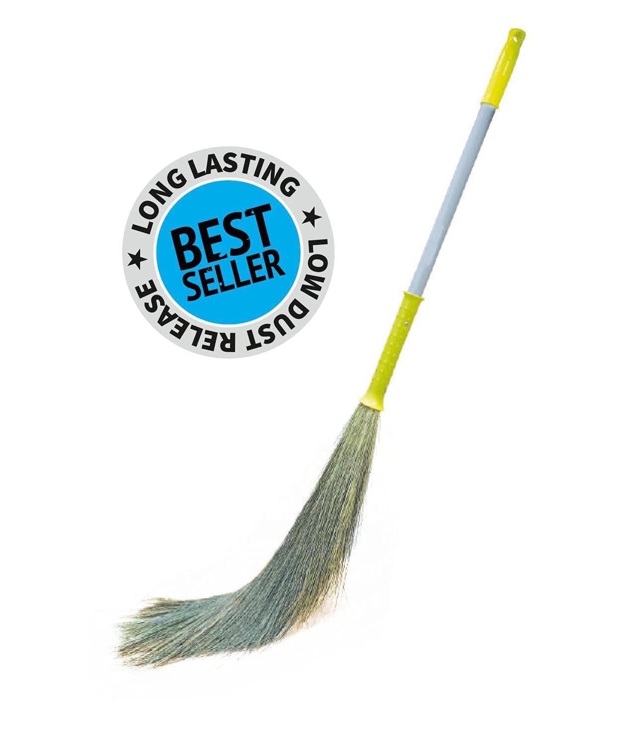 Clean Joy Eco Friendly Grass Broom Stick Plastic Handle Jumbo Size I King Size (Phool Jhadu, Mop) for All Floor Cleaning Prime (3) (B09WR25XPN) Amazon Price History, Amazon Price Tracker