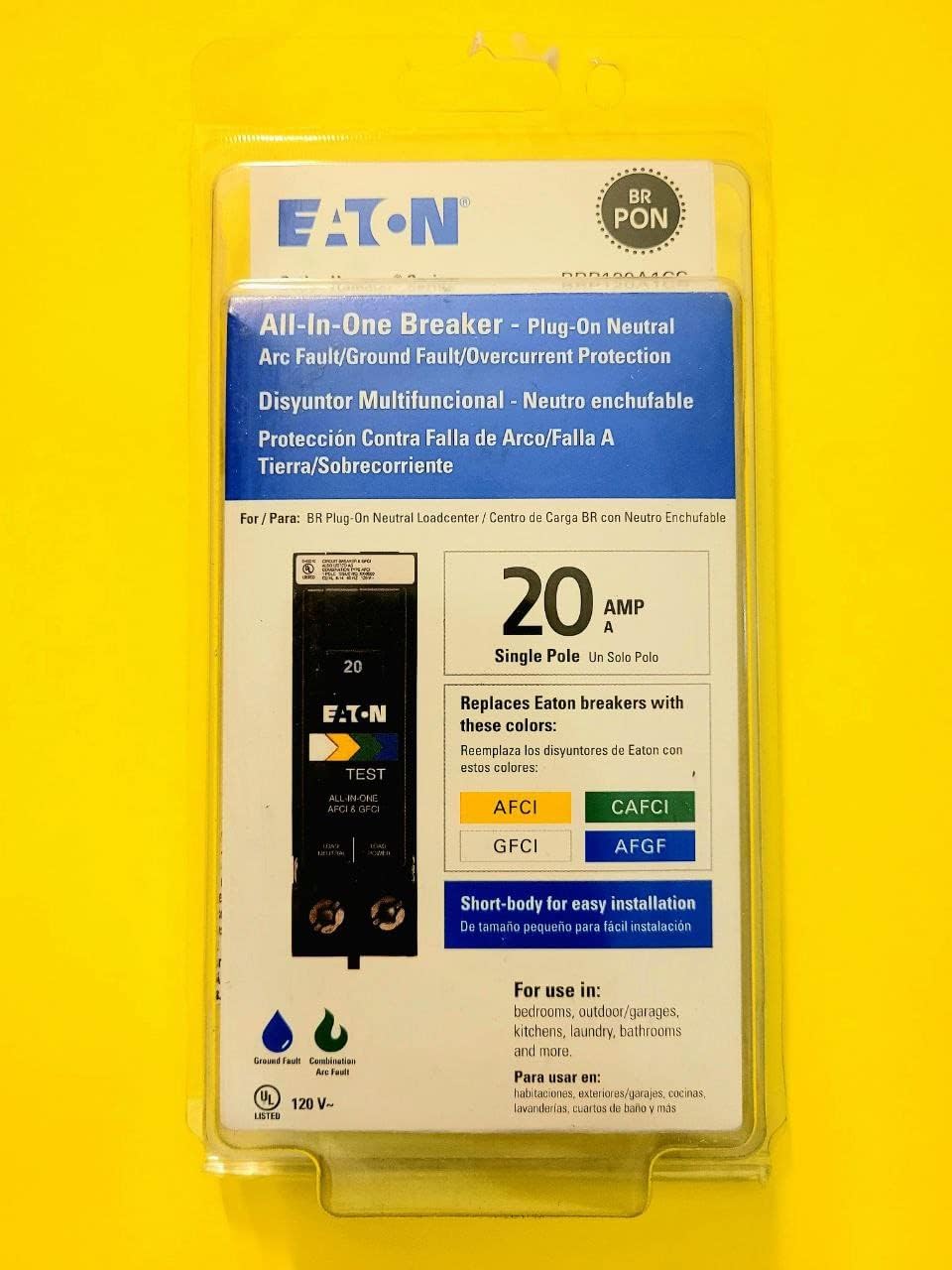 Eaton CH 20 Amp All in One AF/GF Plug-On-Neutral Breaker-New Read - Walmart Supplies Eaton CH 20 Amp All in One AF/GF Plug-On-Neutral Breaker-New Read - Walmart Supplies