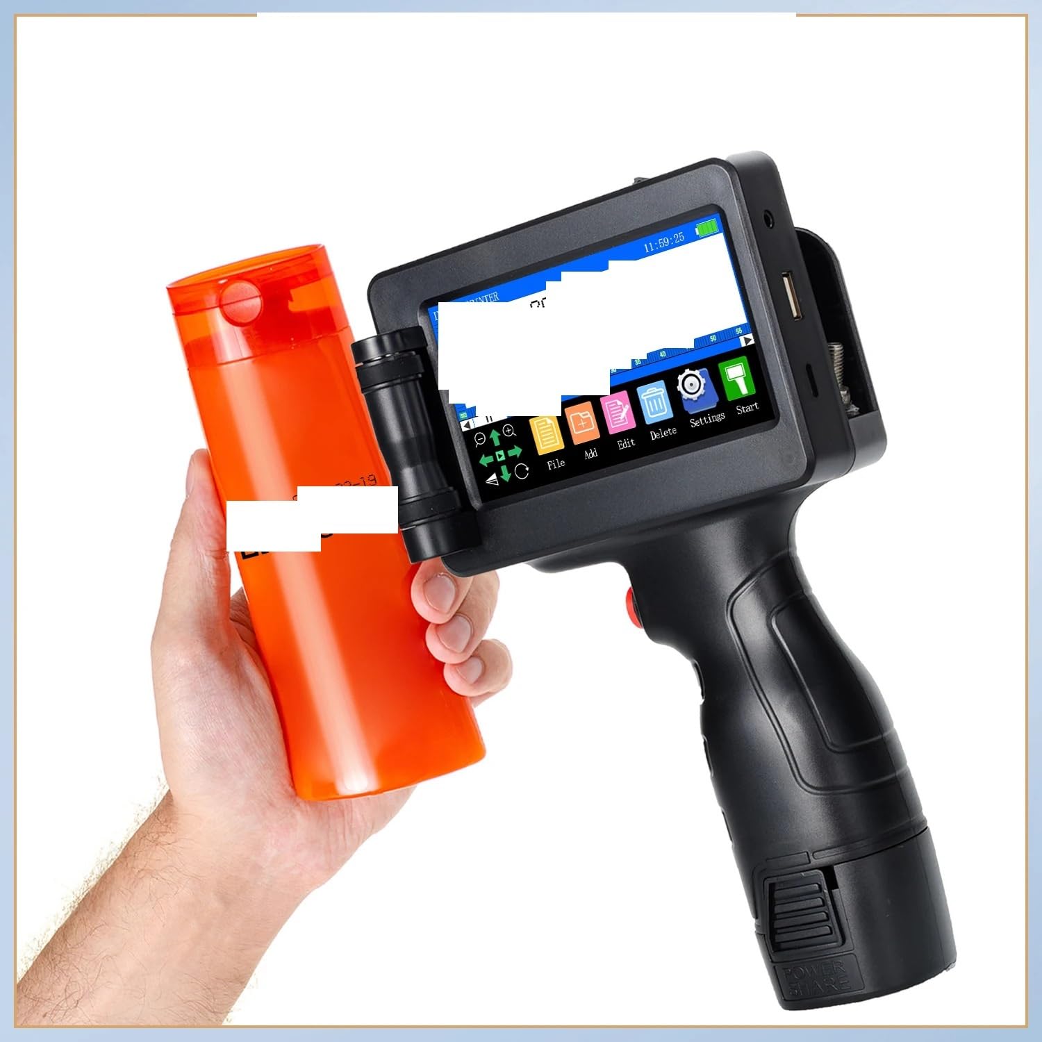 Stampante portatile da 12,7 mm, stampante a getto d'inchiostro portatile senza inchiostro, stampante for etichette con, codice a barre, numero di, data