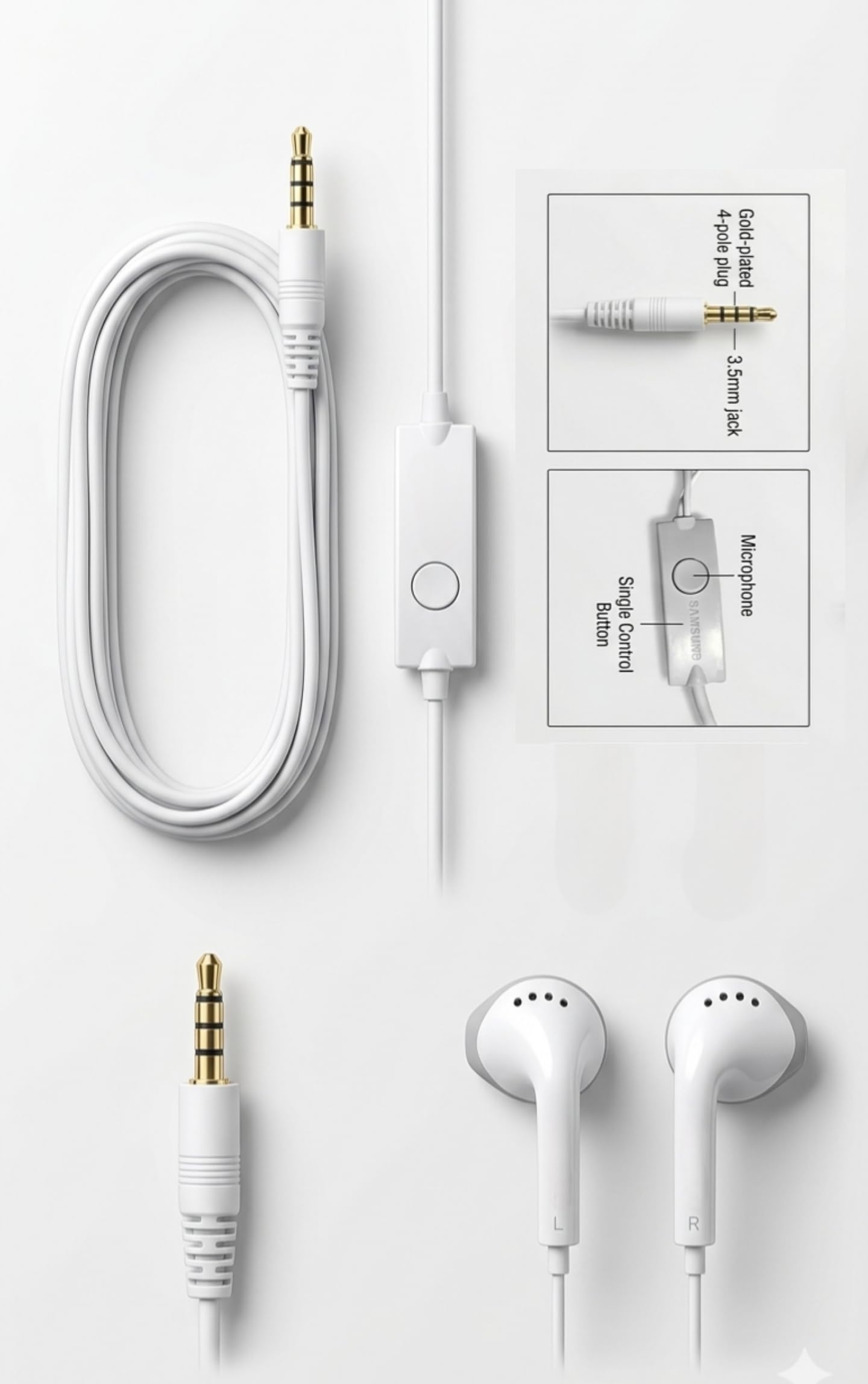 Original Wired in Ear Earphones with Mic, Pure Bass Sound, One Button Multi-Functional Remote, for Samsung and All Smartphones-image-5