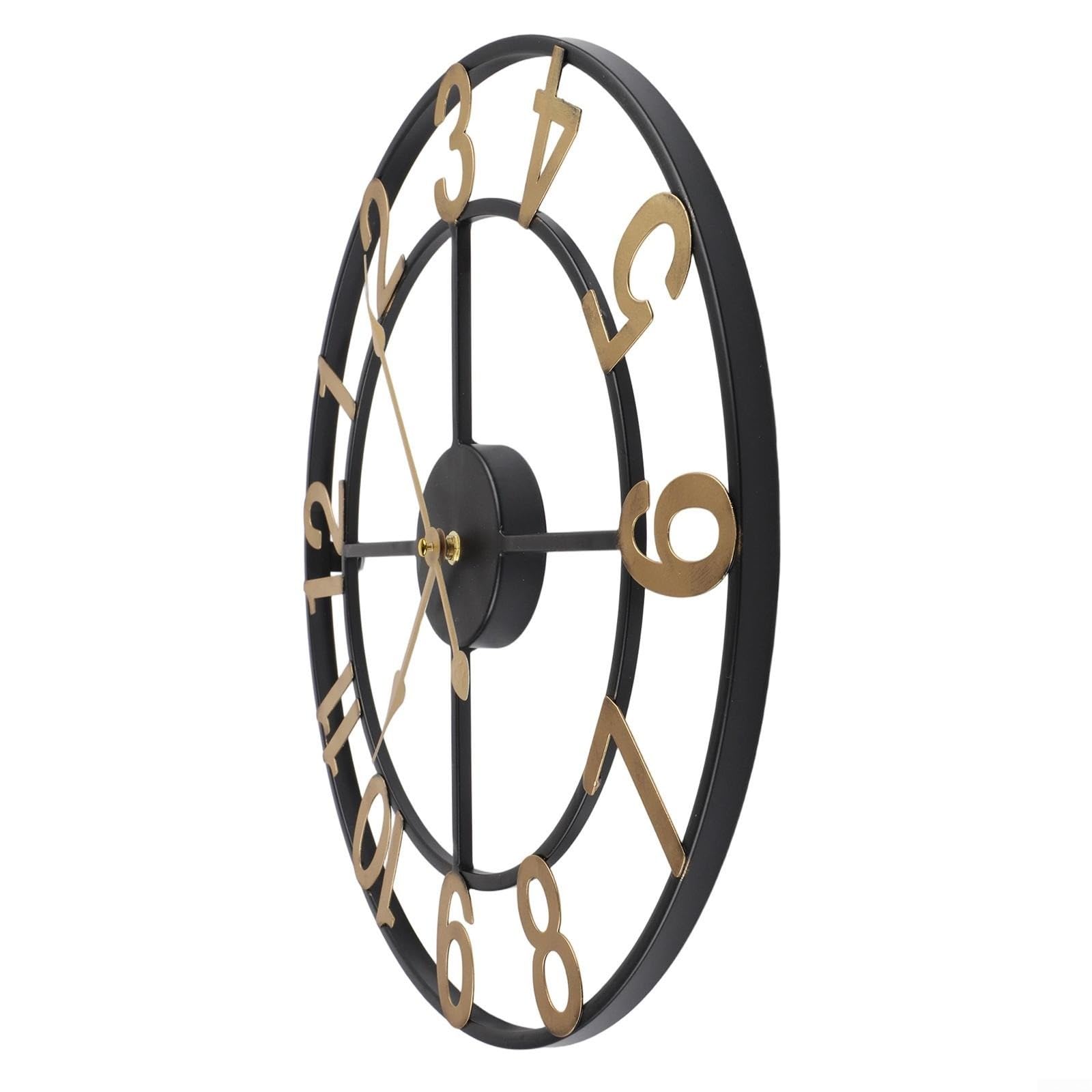 Horloge murale d'extérieur en métal pour terrasse et piscine, style vintage, aiguilles transparentes, mécanisme silencieux (H) 34 cm