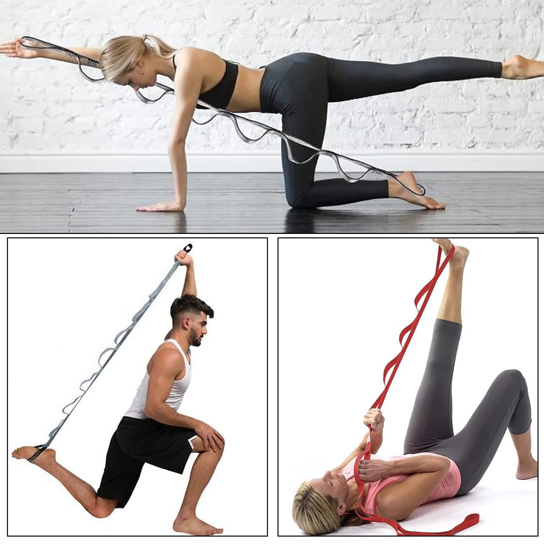 2pcs Daisy Chains, Yoga Amaca Extension Strap, 23KN Regolabile Nylon Arrampicata Sling Fitness Pilates ed Esercizio Estendere Cinghia