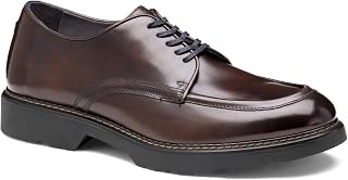 Johnston & Murphy Men's Huxley Moc Toe Derby Oxford - Premium European Leather Dress Shoes for All-Day Comfort