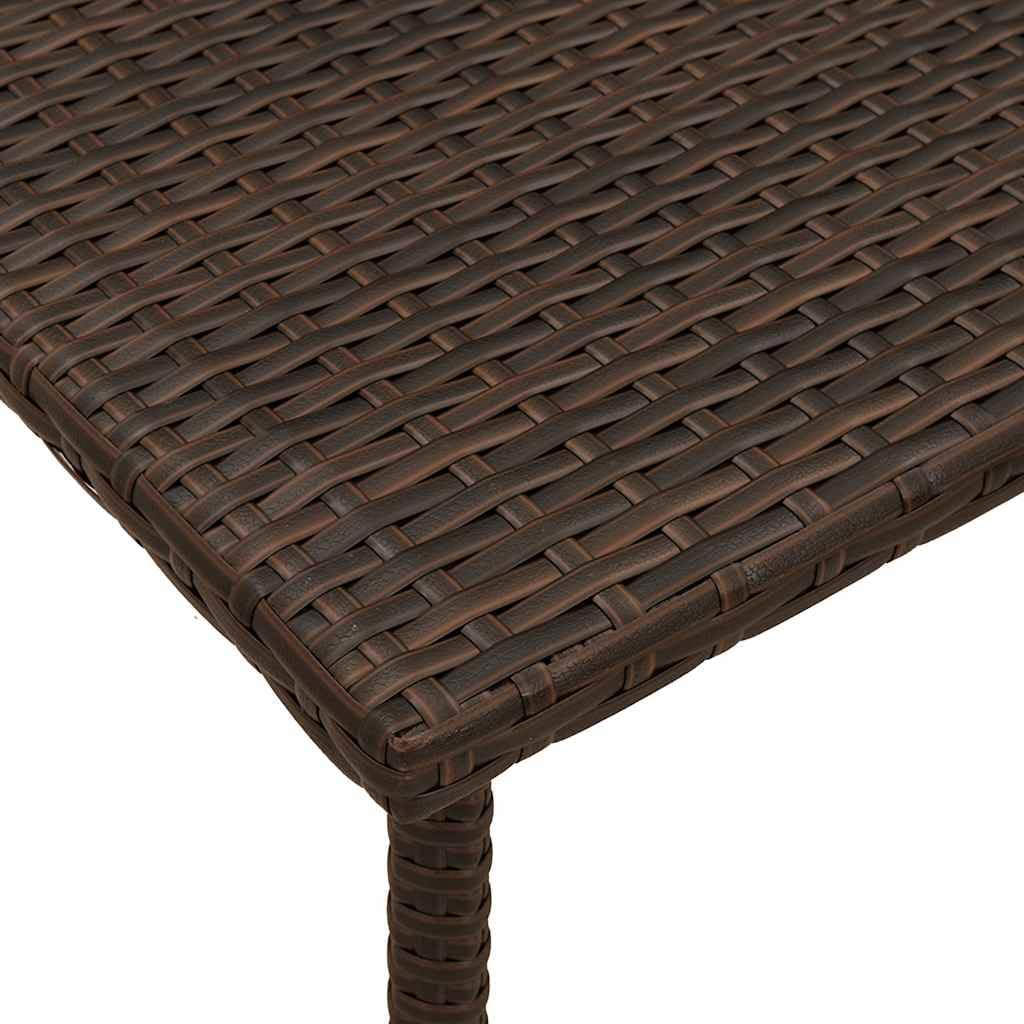 Stoły ogrodowe na zewnątrz - stolik kawowy ogrodowy prostokątny brązowy 60x40x37 cm Poly rattan