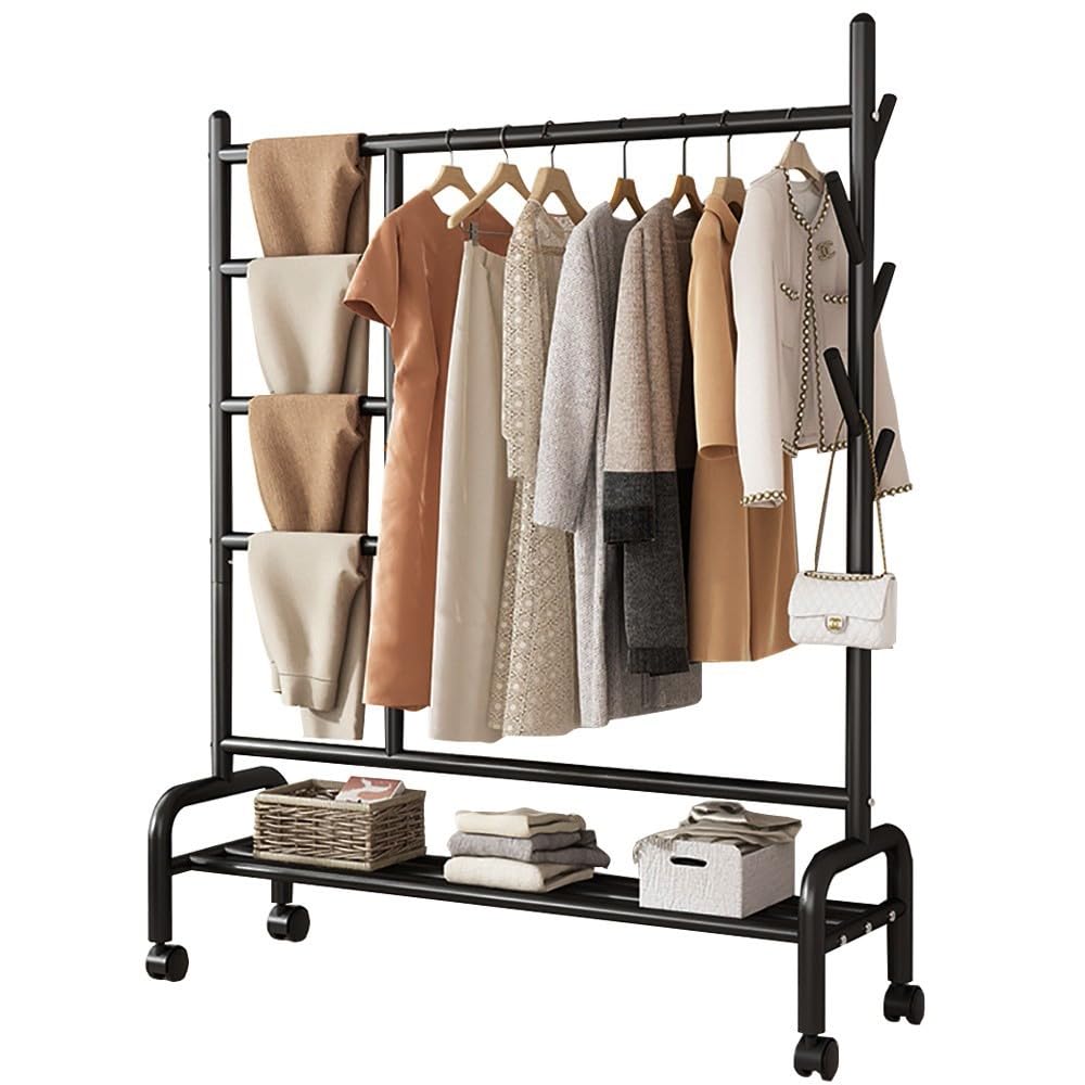 Porte-vêtements mobile robuste pour chambre créez un dressing épuré dans votre salon