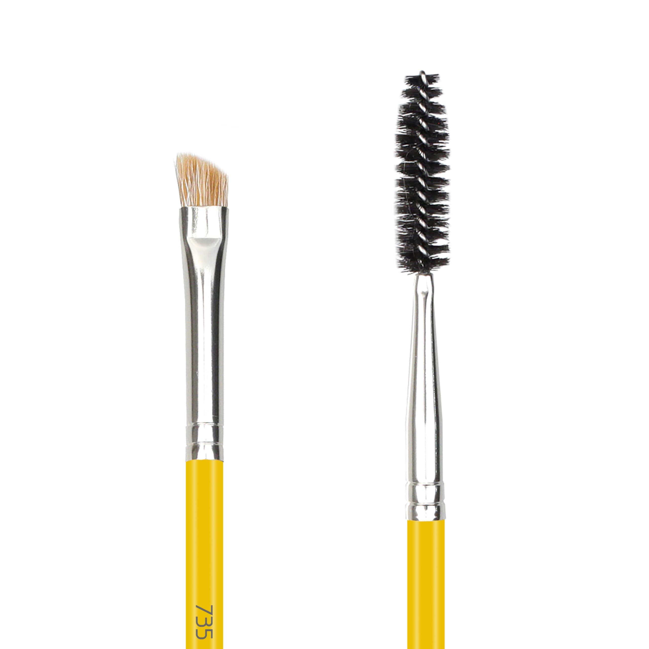 Bdellium Tools Profesjonalny antybakteryjny pędzel do makijażu Studio Line dwustronny brąz/rzęsy
