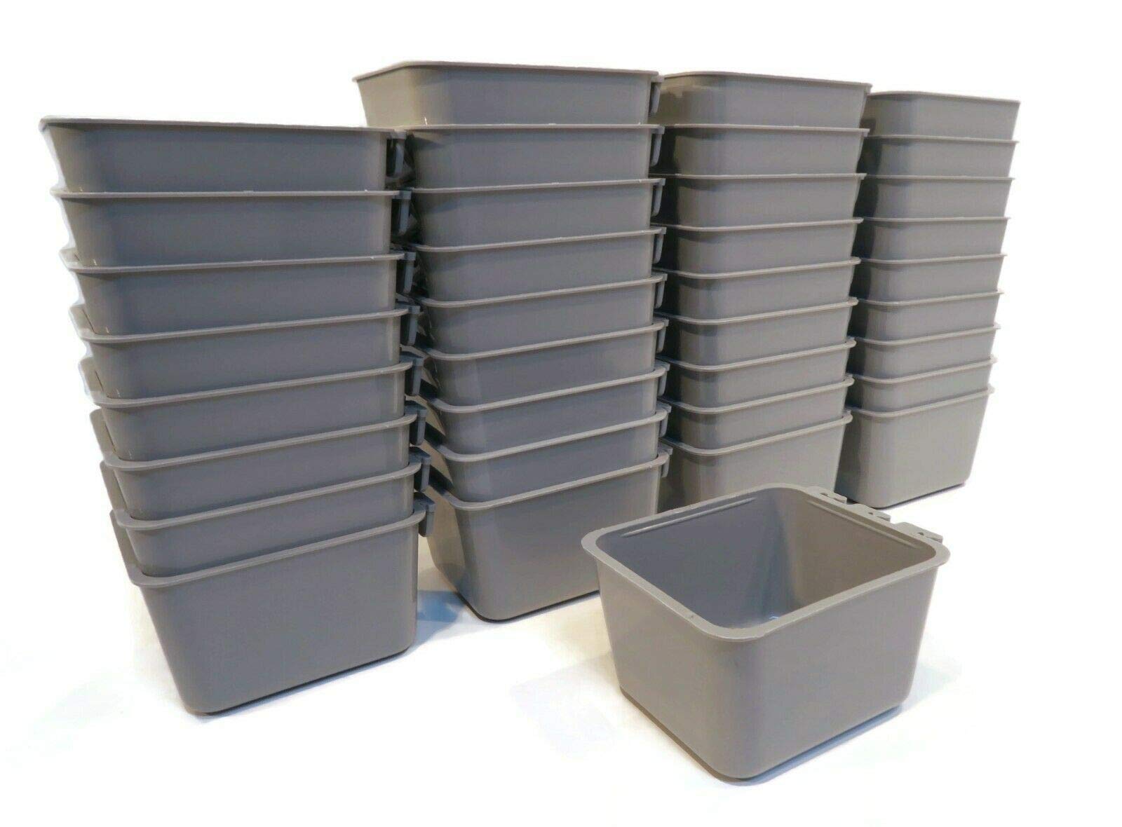 (Pack of 36) Gray Cage Cups with Shift Lock Design for Caged and Fenced Animals