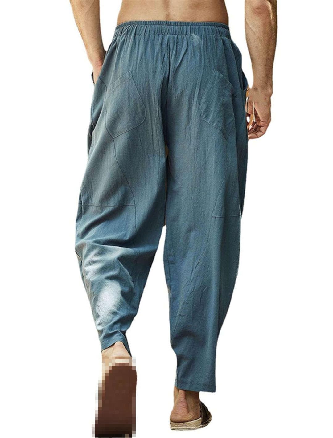 Pantalón Lino Hombre Ancho Casual Deportivo Jogging