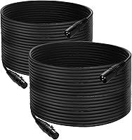Vista 11 de Cable DMX de 100 pies, paquete de 2 cables flexibles de señal XLR de 3 pines macho a hembra, adecuado para señal de iluminación de escenario, cables