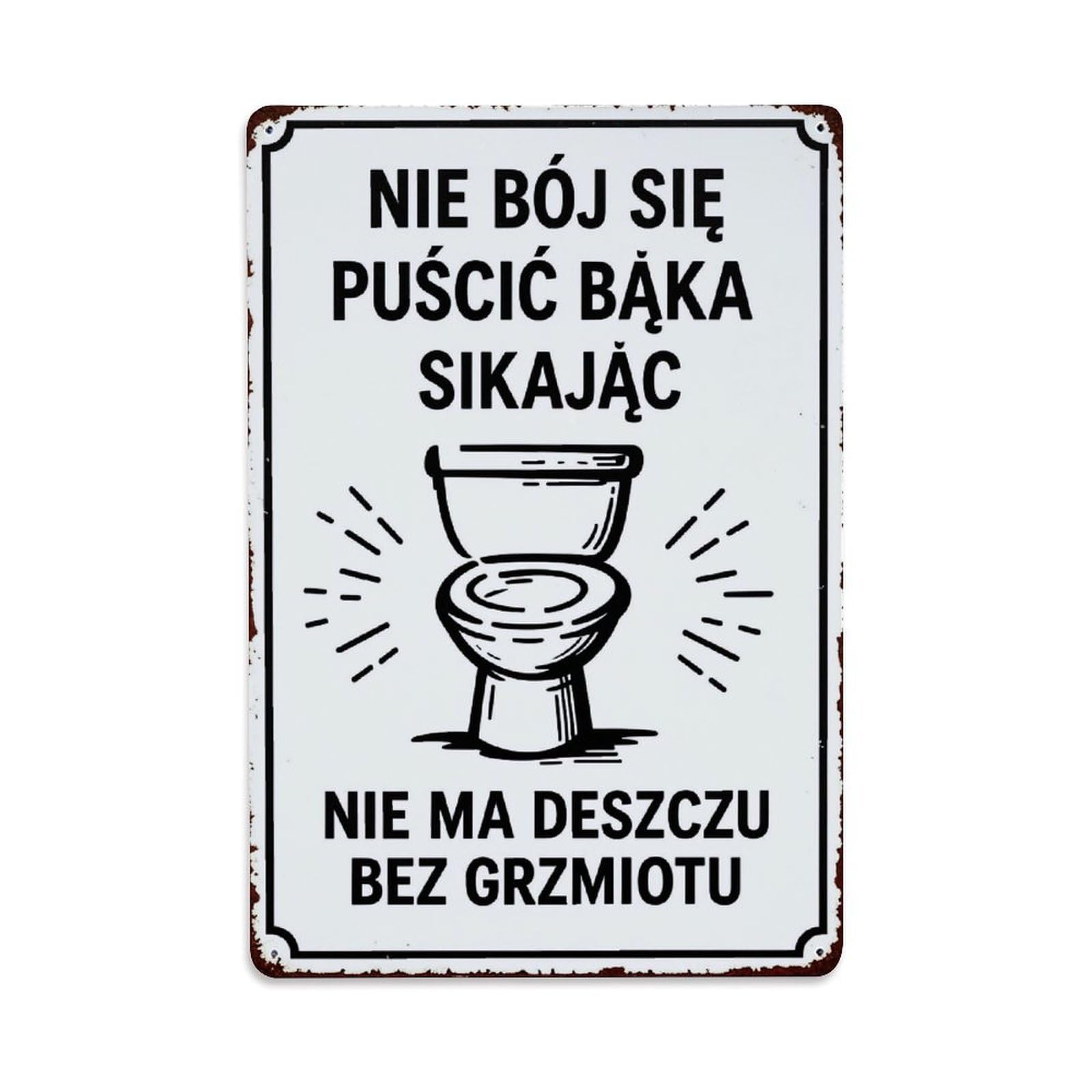 Jdfenggu Vintage Toilet Humor Sign Polish Retro Metal Tin Sign, Decor Art Poster For Bar, Home, Man Cave, Kitchen, Laundry Room Gift 8X12inch