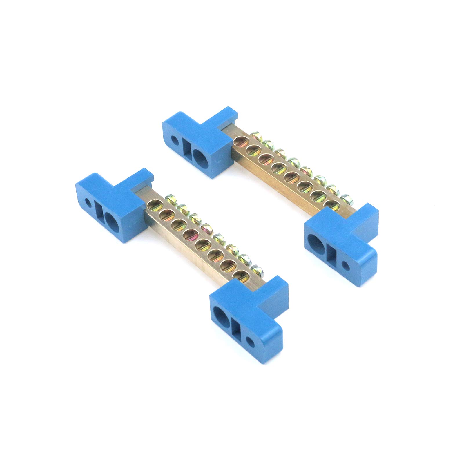 MECCANIXITY 15 Position Terminal Ground Bar With Bracket - Brass Grounding Block For Electrical Distribution Panels