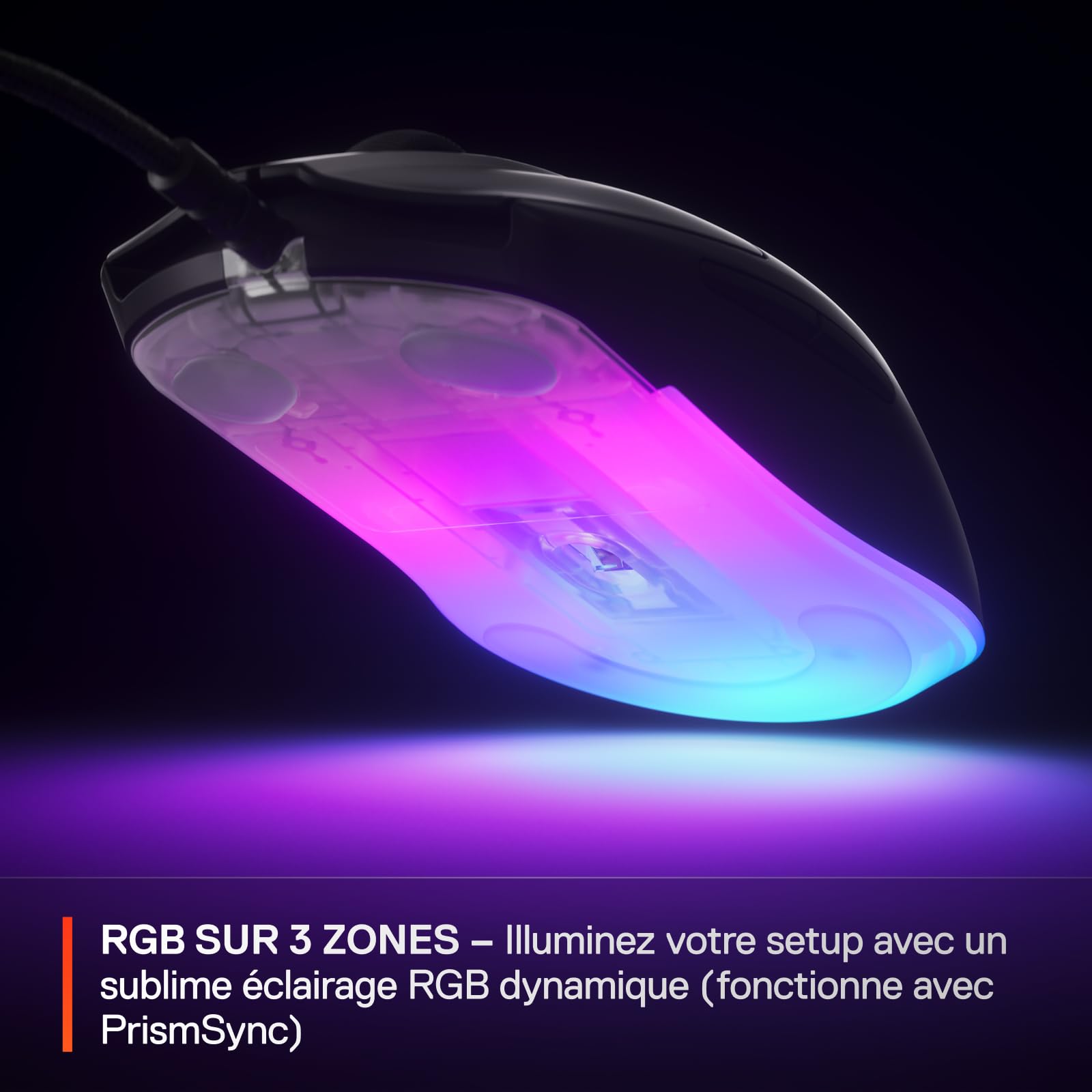 SteelSeries Rival 3 Gen 2 - Souris Gaming 8500 DPI - Capteur Optique TrueMove Core - Durabilité 60 Millions de clics - Faible Latence - Poids léger 77 g - Patins 100% PTFE - RGB - Noir