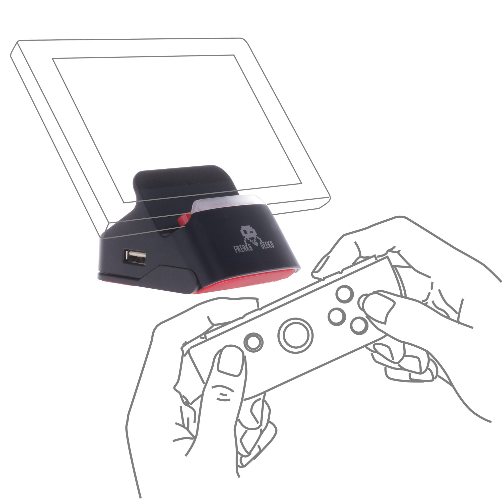 Dock et Stand 2en1 Support Recharge + Connexion TV pour Nintendo Switch, Noir